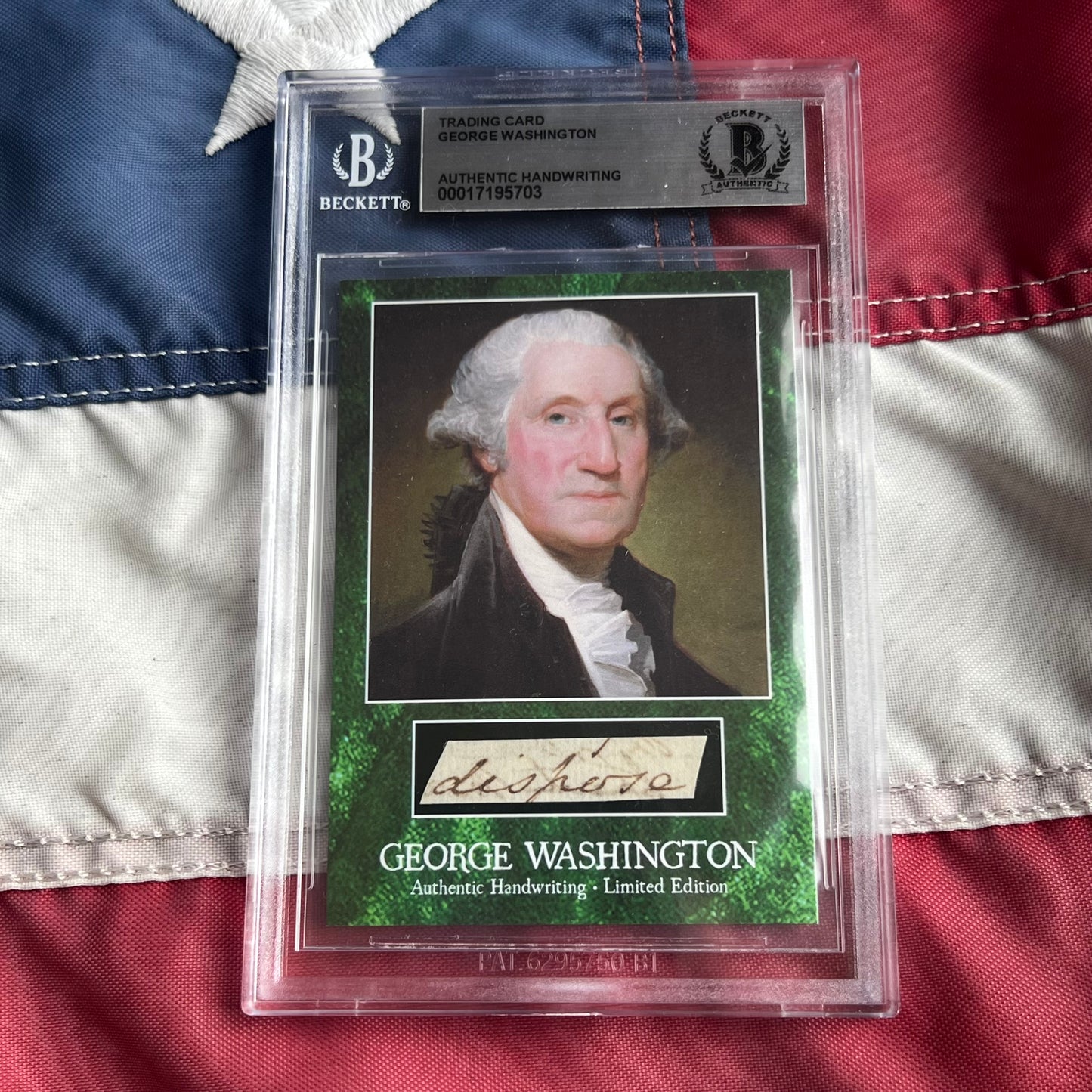 George Washington Beckett Encapsulated Handwriting Removed from an Autograph Letter Signed