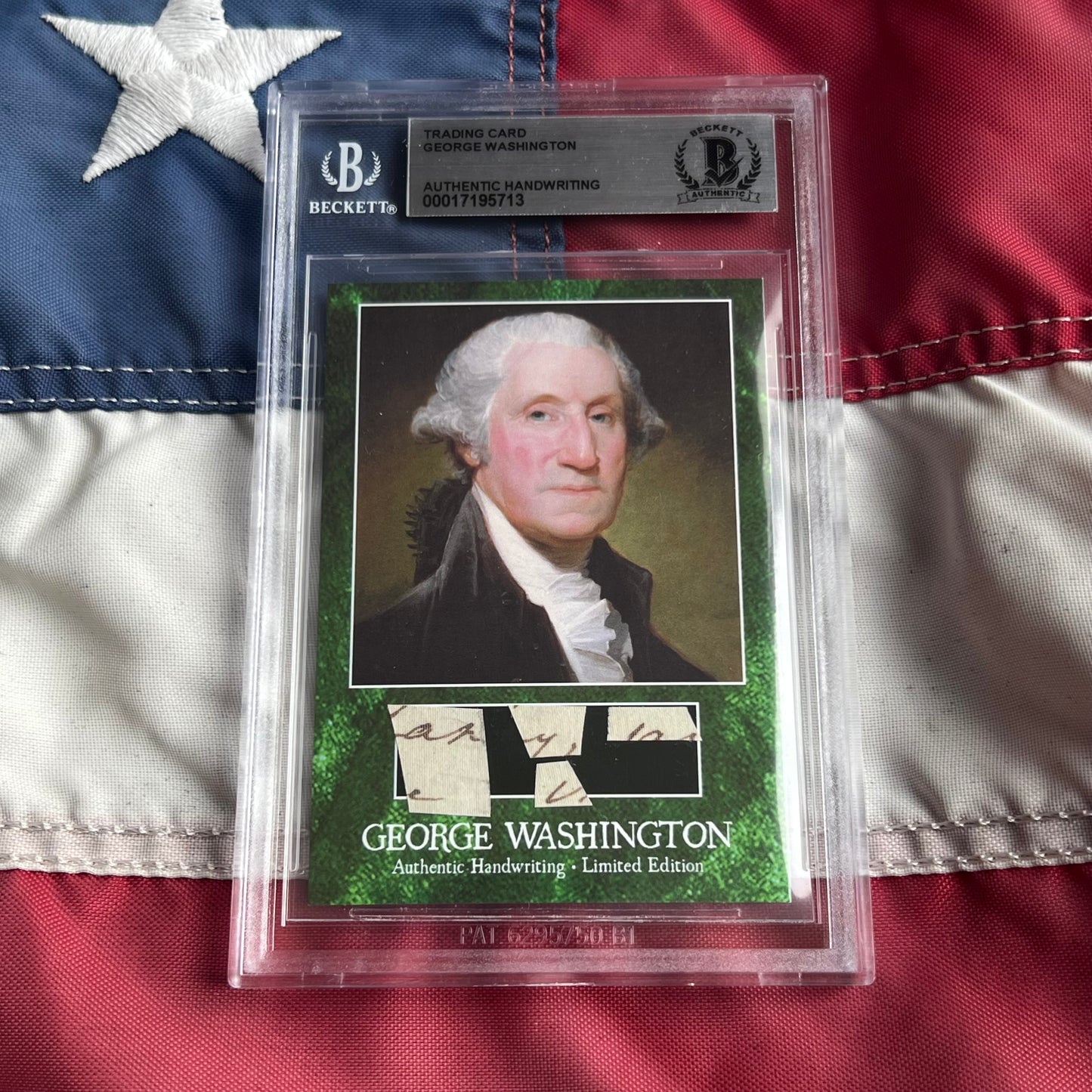 George Washington Beckett Encapsulated Handwriting Removed from an Autograph Letter Signed