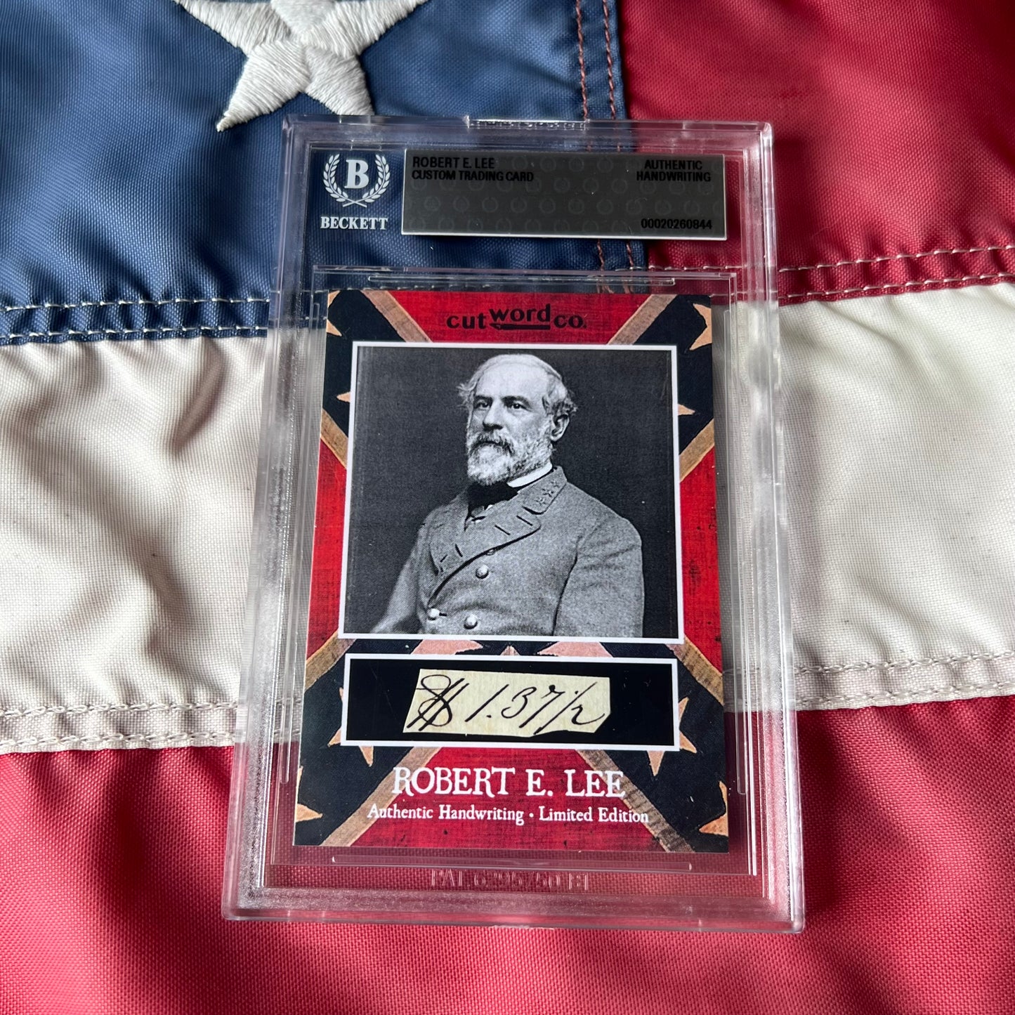 Robert E. Lee Handwritten Word Cut from An Autograph Letter Signed Beckett BAS