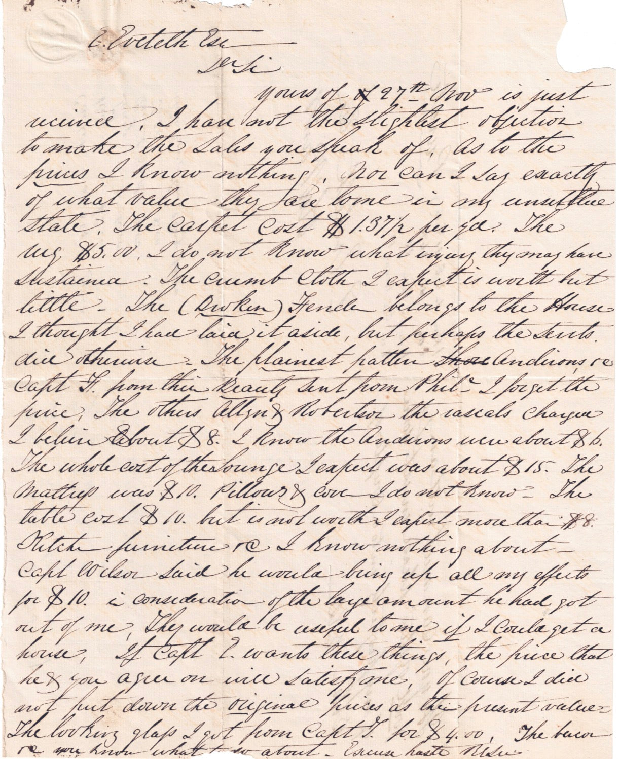 Robert E. Lee Handwritten Word Cut from An Autograph Letter Signed Beckett BAS