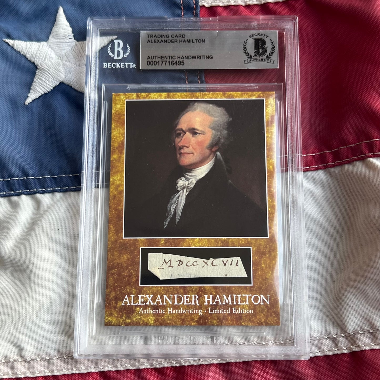 Alexander Hamilton Beckett Encapsulated Handwriting Removed From an Autograph Letter Signed