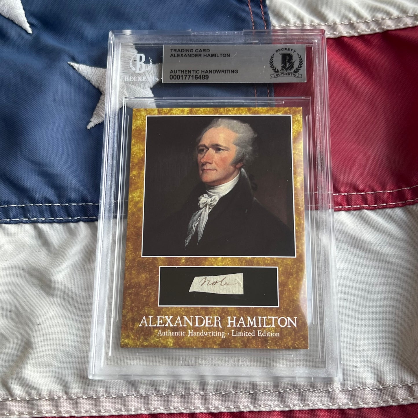 Alexander Hamilton Beckett Encapsulated Handwriting Removed From an Autograph Letter Signed