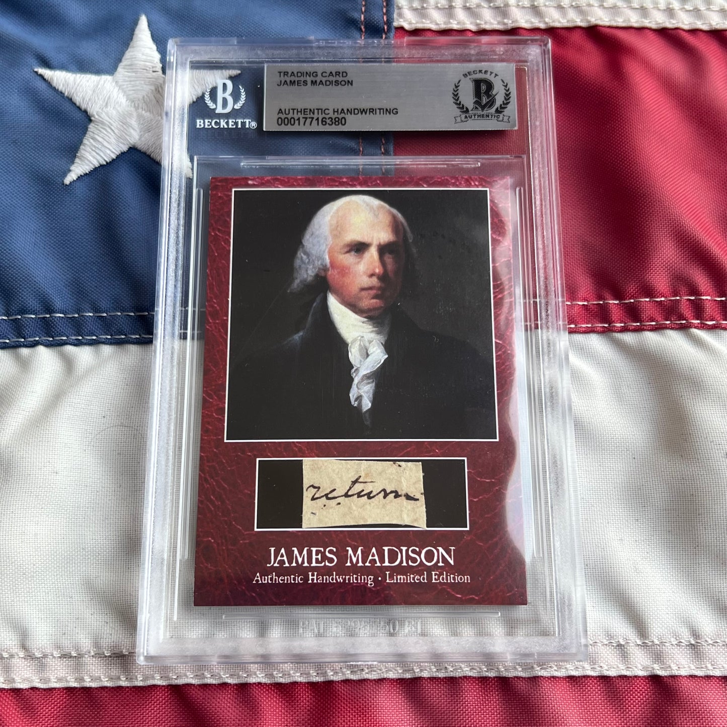 James Madison Beckett Encapsulated Handwriting Removed from an Autograph Letter Signed