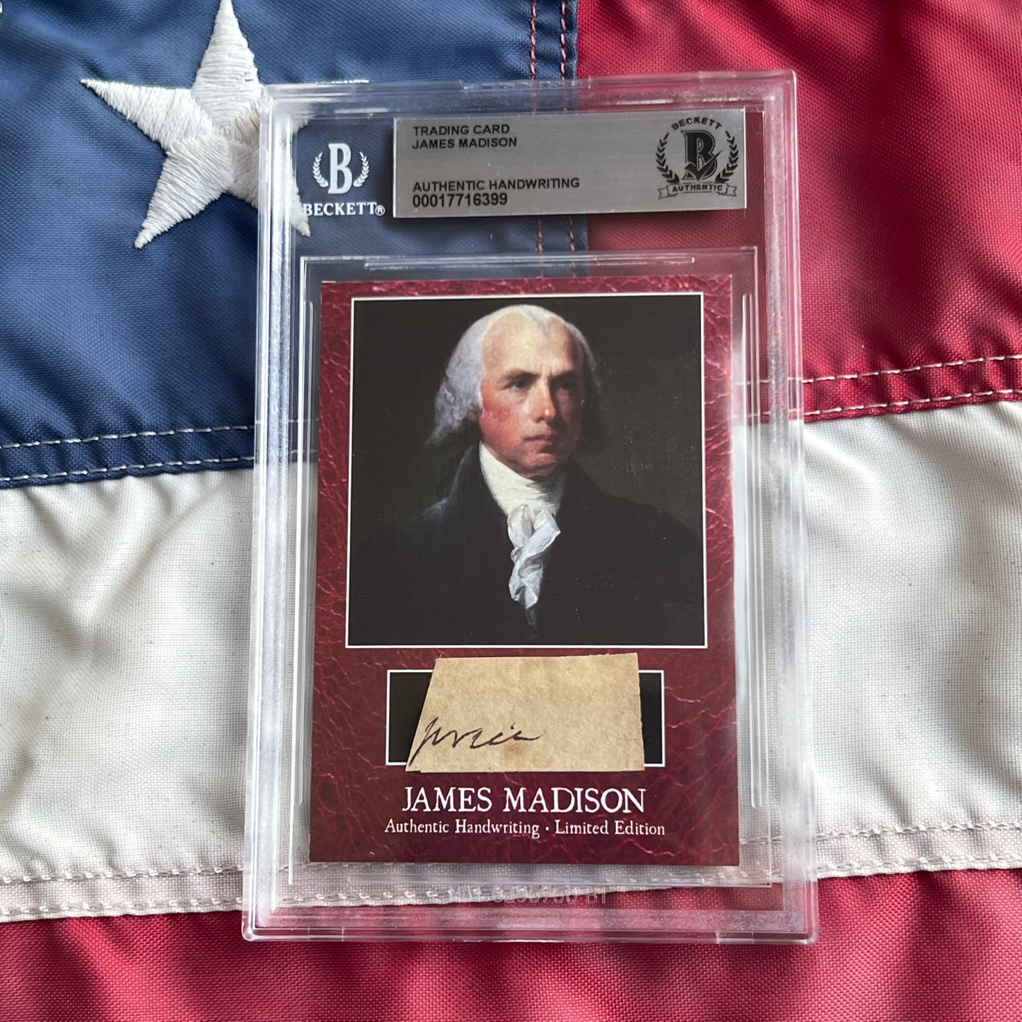James Madison Beckett Encapsulated Handwriting Removed from an Autograph Letter Signed