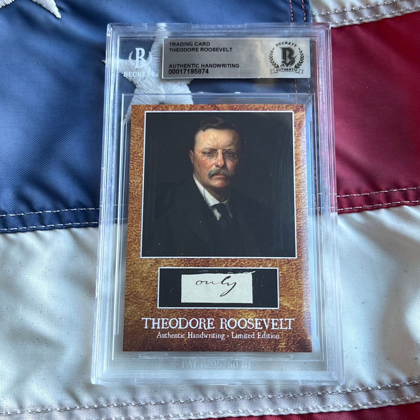 Theodore Roosevelt Beckett Encapsulated Handwriting Removed from an Autograph Letter Signed