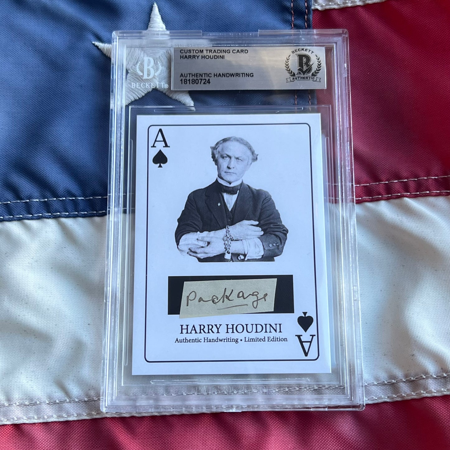 Harry Houdini Handwritten Word Cut from a Autograph Letter Signed Beckett BAS