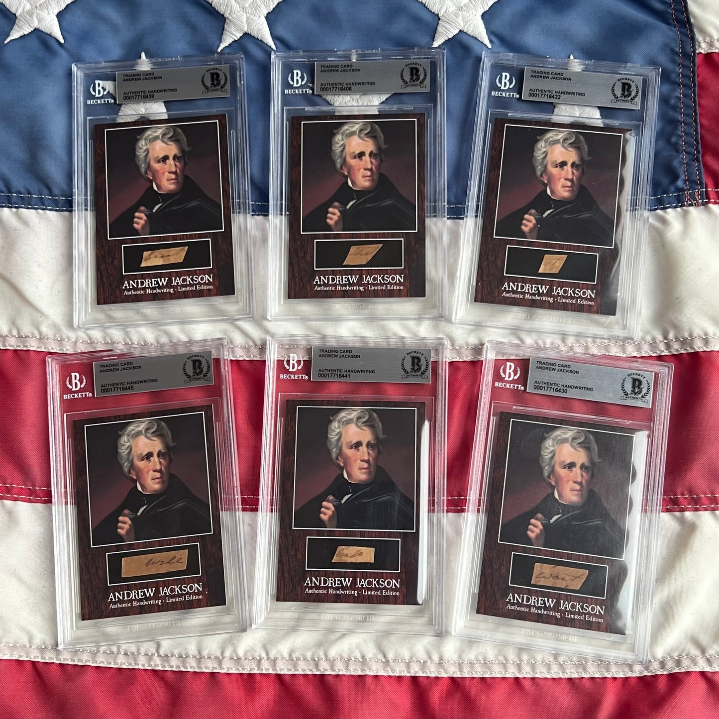 Andrew Jackson Beckett Encapsulated Handwriting Removed from an Autograph Letter Signed