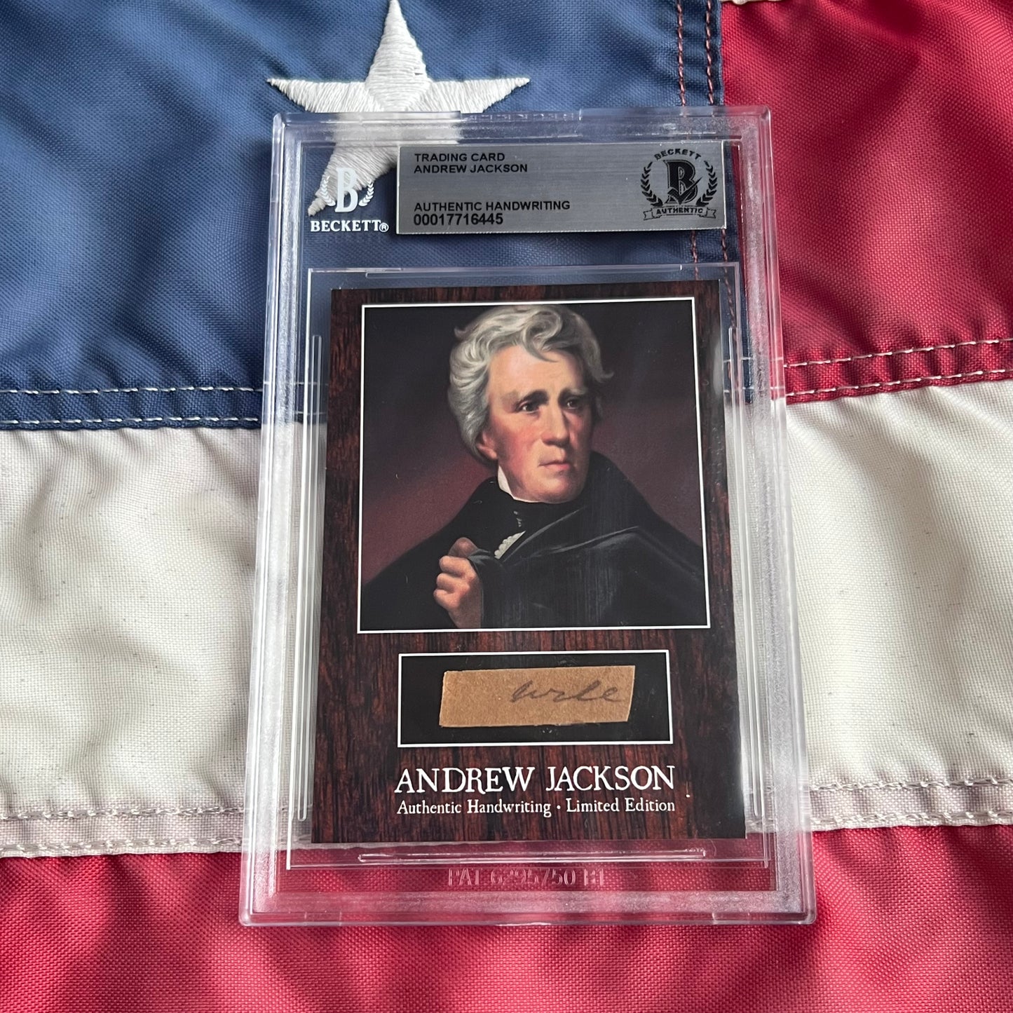 Andrew Jackson Beckett Encapsulated Handwriting Removed from an Autograph Letter Signed