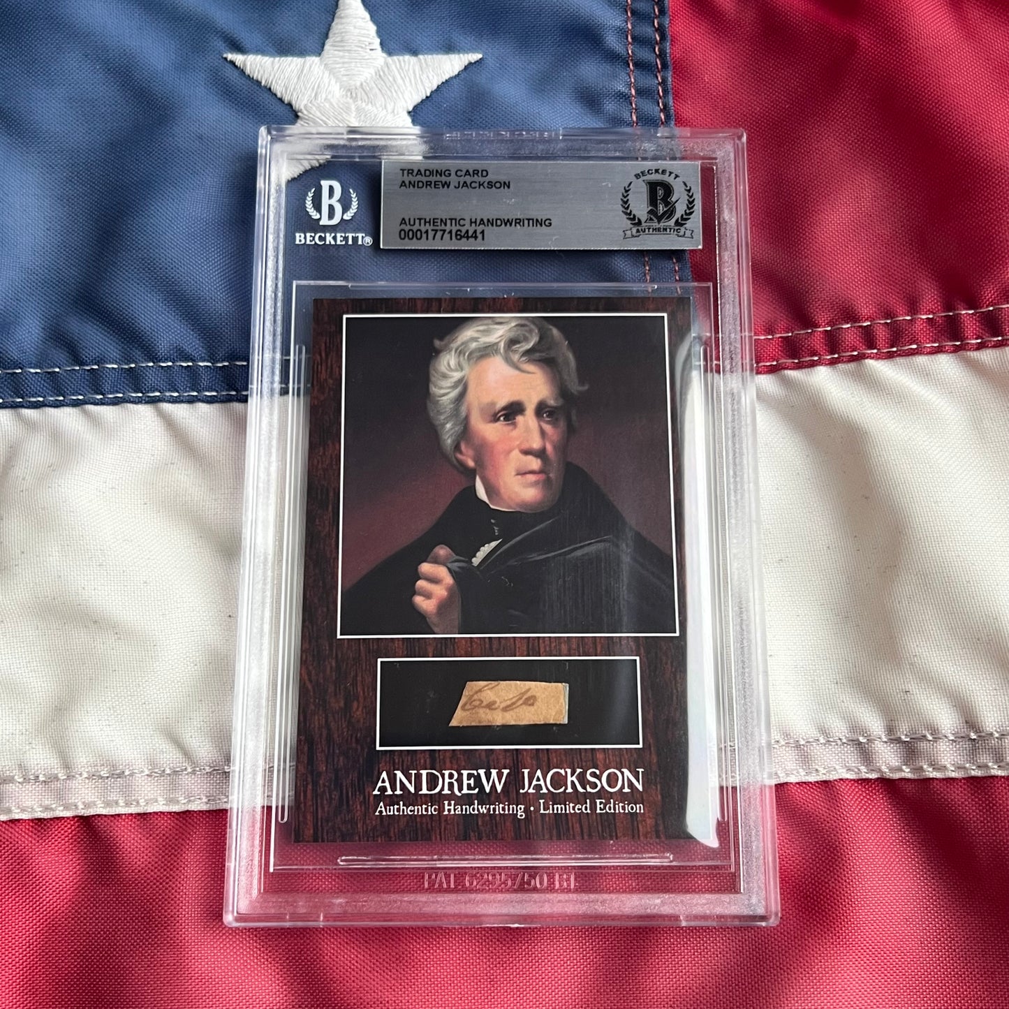 Andrew Jackson Beckett Encapsulated Handwriting Removed from an Autograph Letter Signed