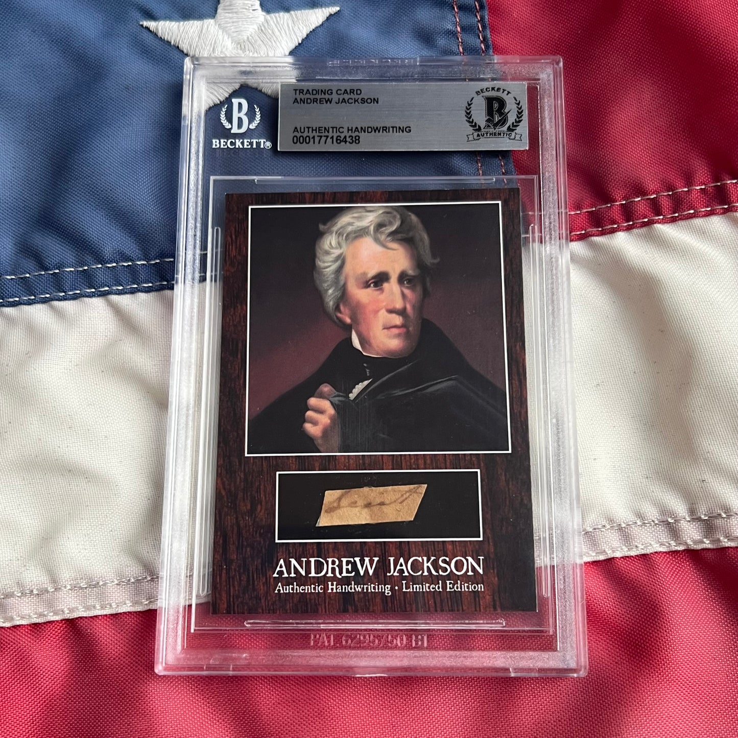 Andrew Jackson Beckett Encapsulated Handwriting Removed from an Autograph Letter Signed