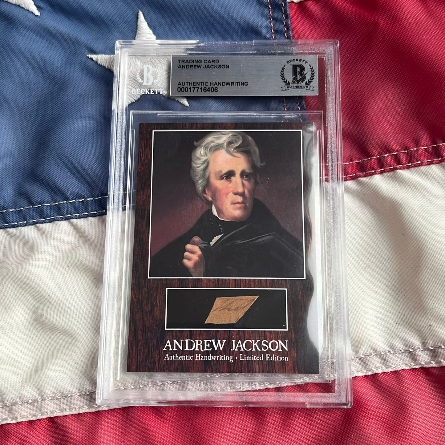 Andrew Jackson Beckett Encapsulated Handwriting Removed from an Autograph Letter Signed