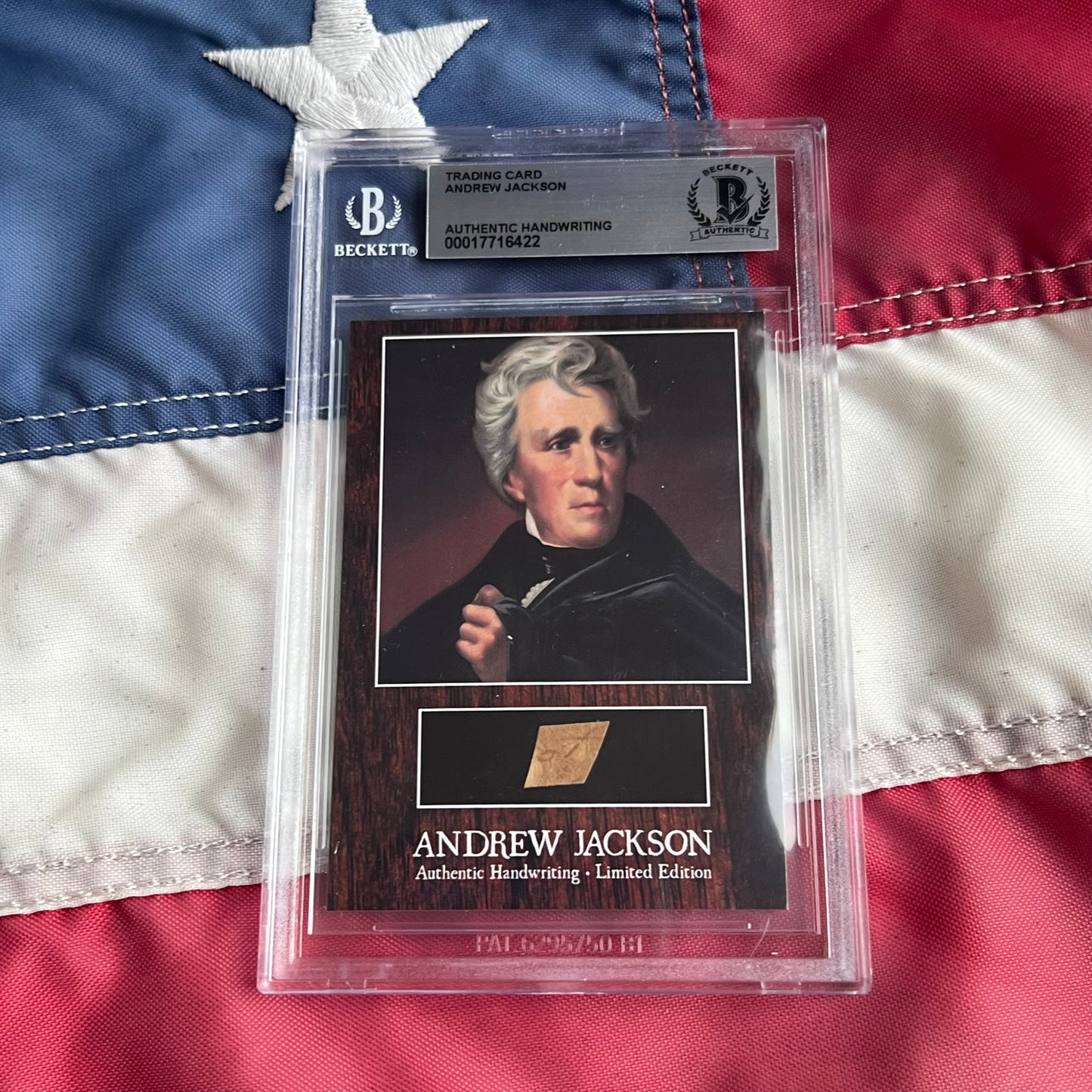Andrew Jackson Beckett Encapsulated Handwriting Removed from an Autograph Letter Signed