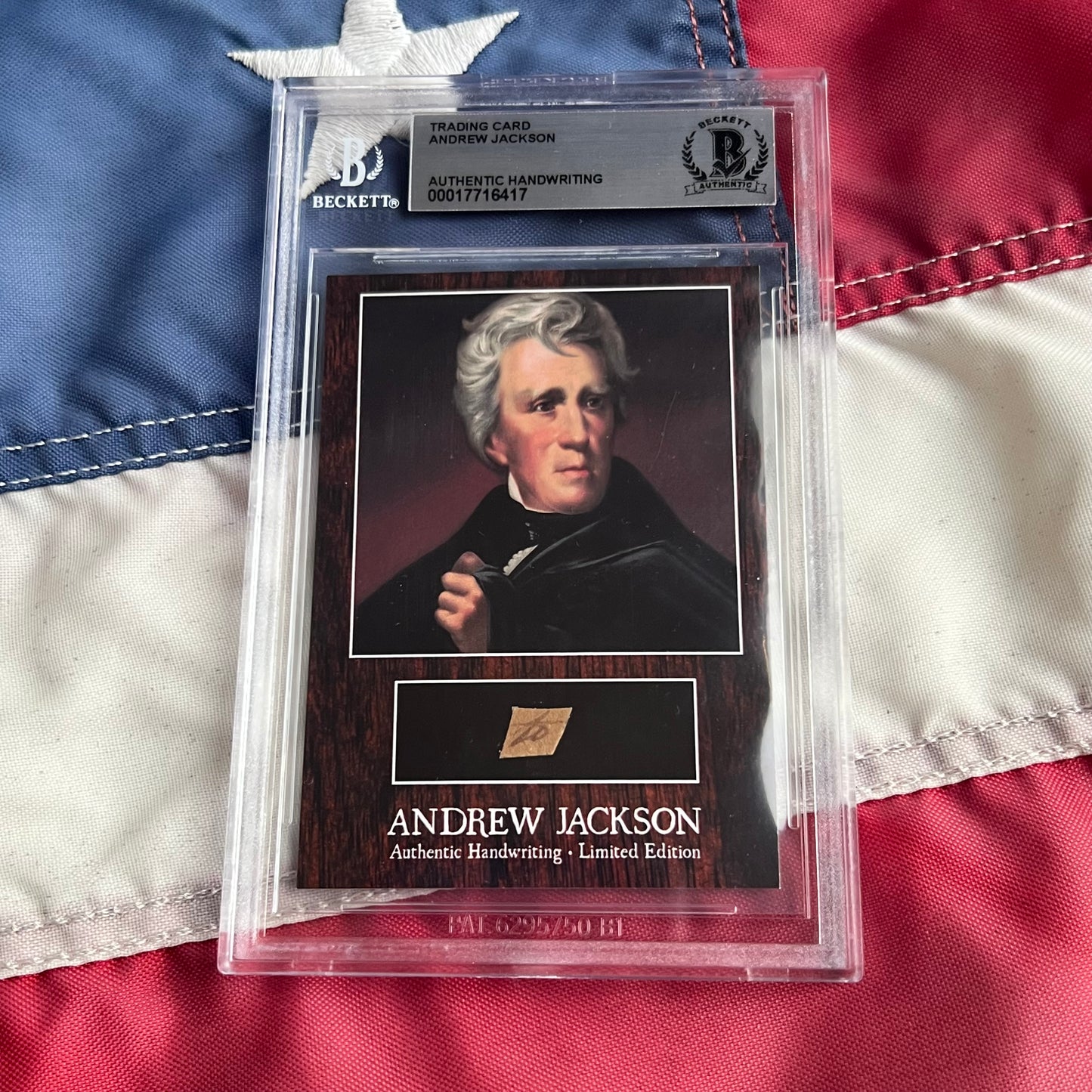 Andrew Jackson Beckett Encapsulated Handwriting Removed from an Autograph Letter Signed