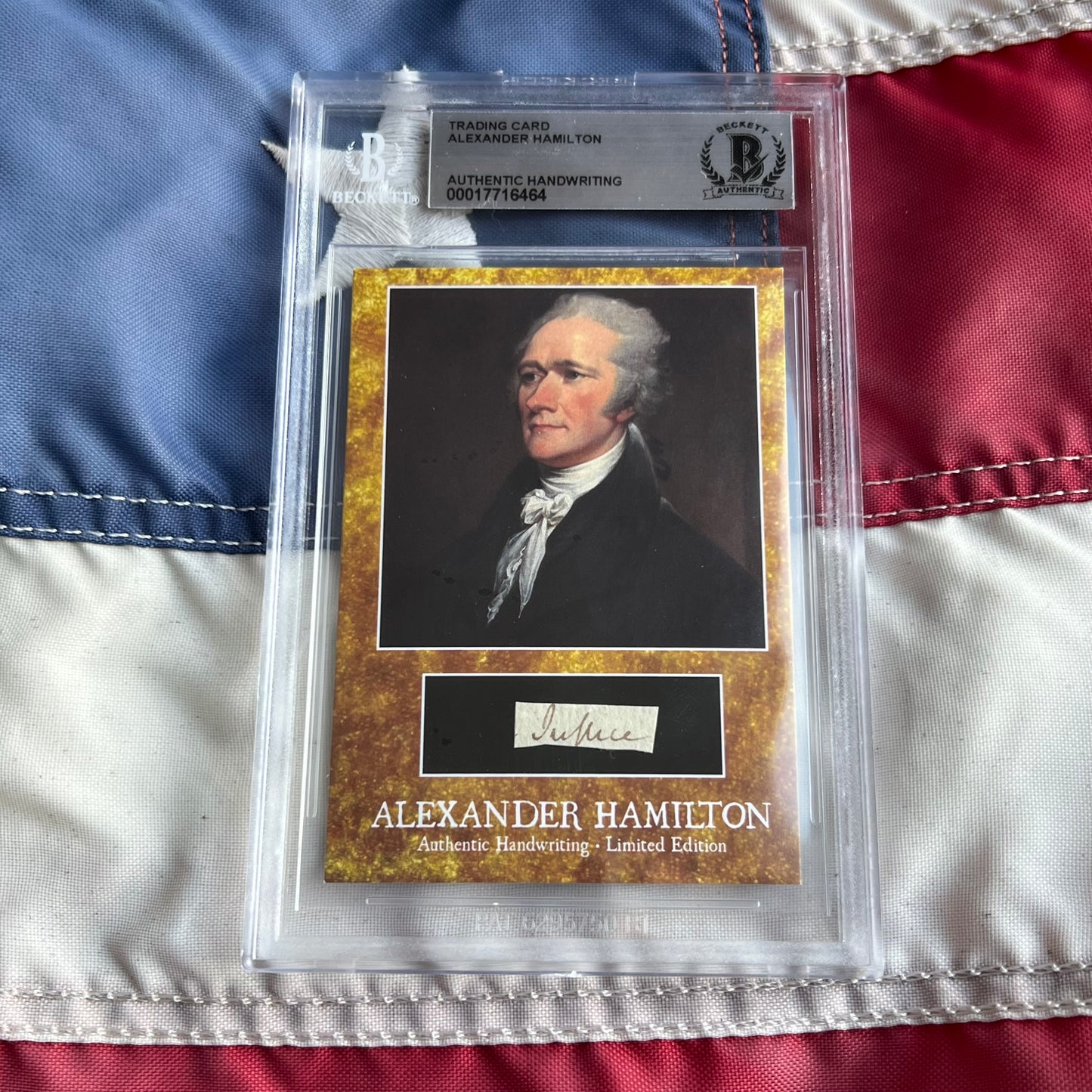 Alexander Hamilton Beckett Encapsulated Handwriting Removed From an Autograph Letter Signed