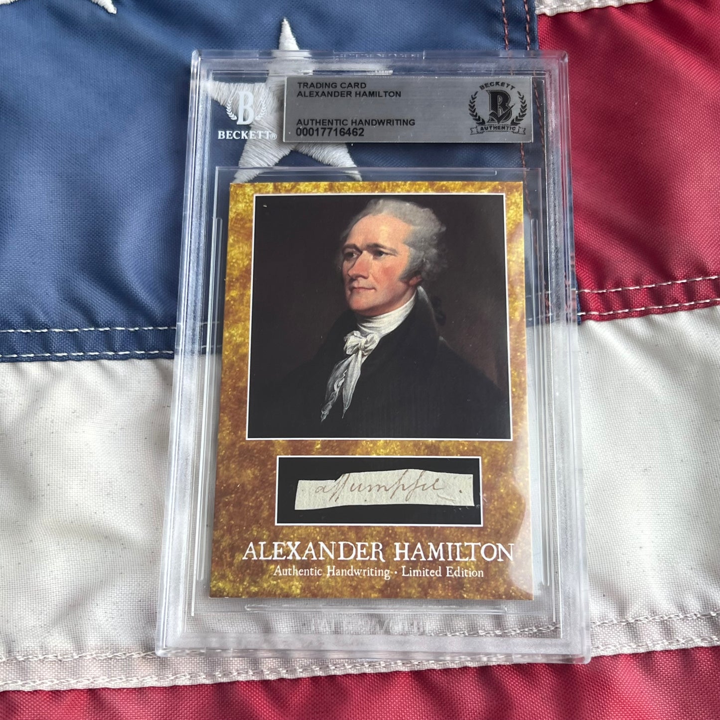 Alexander Hamilton Beckett Encapsulated Handwriting Removed From an Autograph Letter Signed