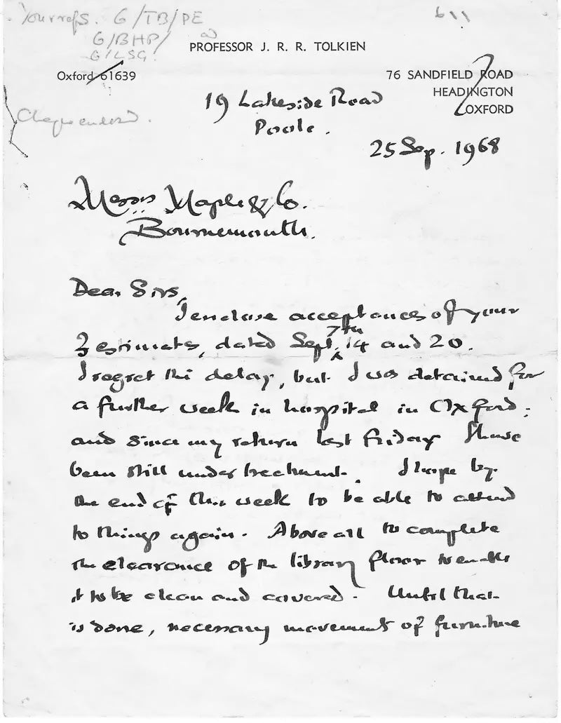 J. R. R. Tolkien Beckett Encapsulated Handwriting Removed from an Autograph Letter Signed
