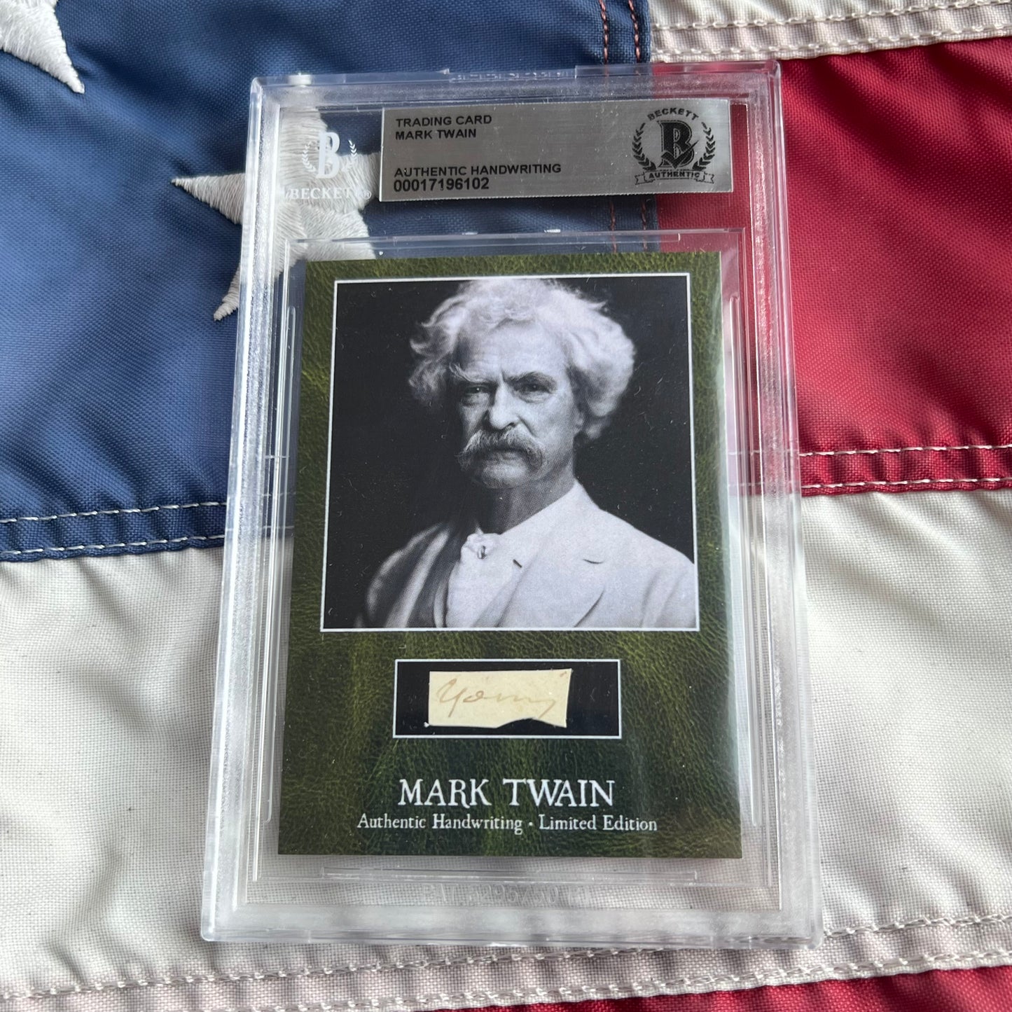 Mark Twain / Samuel L. Clemens Beckett Encapsulated Handwriting Removed from an Autograph Letter Signed