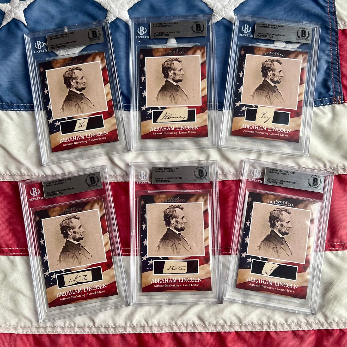 Abraham Lincoln Beckett Encapsulated Handwriting Removed from an Autograph Letter Signed