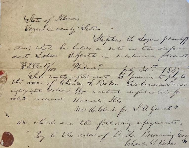 Abraham Lincoln Beckett Encapsulated Handwriting Removed from an Autograph Letter Signed