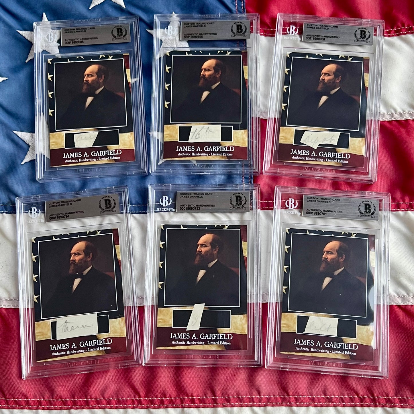 James Garfield Beckett Encapsulated Handwriting Removed from an Autograph Letter Signed