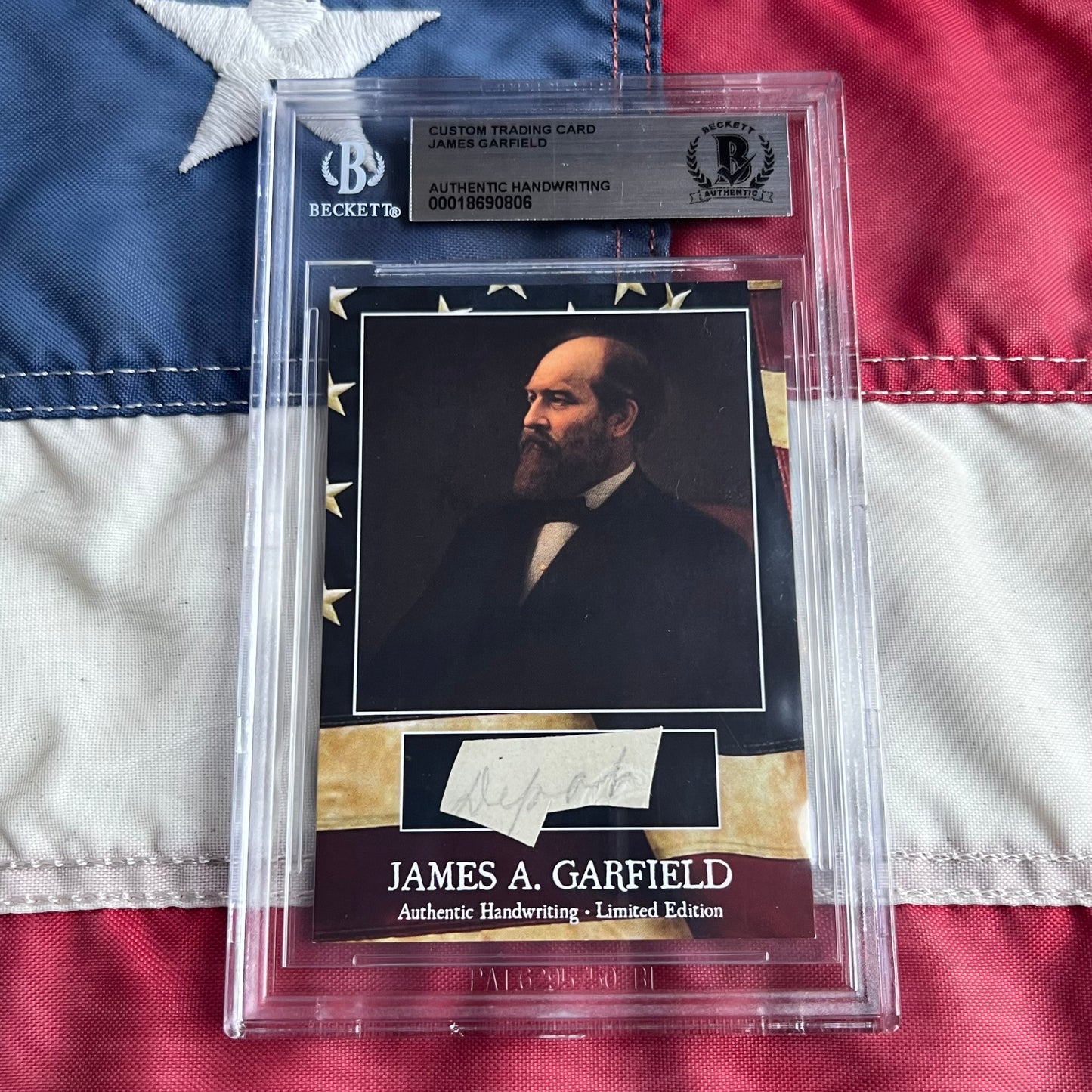 James Garfield Beckett Encapsulated Handwriting Removed from an Autograph Letter Signed