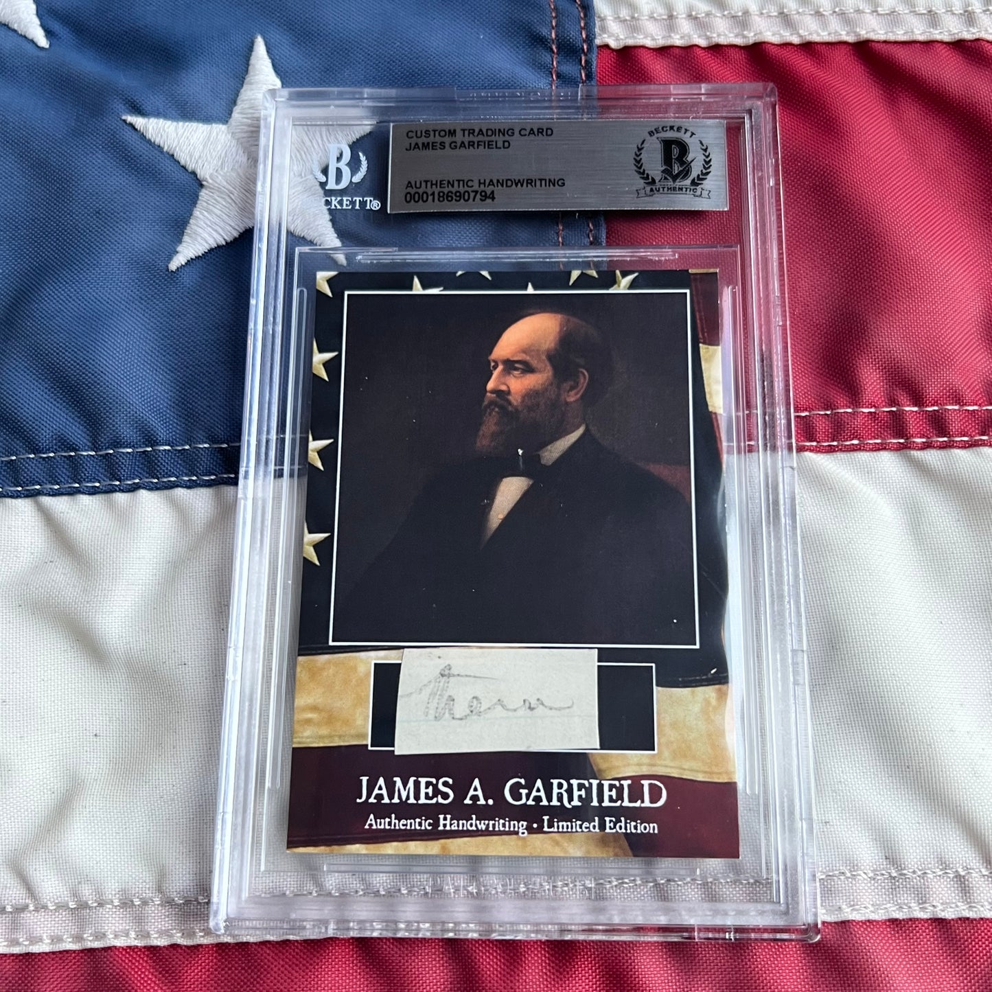 James Garfield Beckett Encapsulated Handwriting Removed from an Autograph Letter Signed