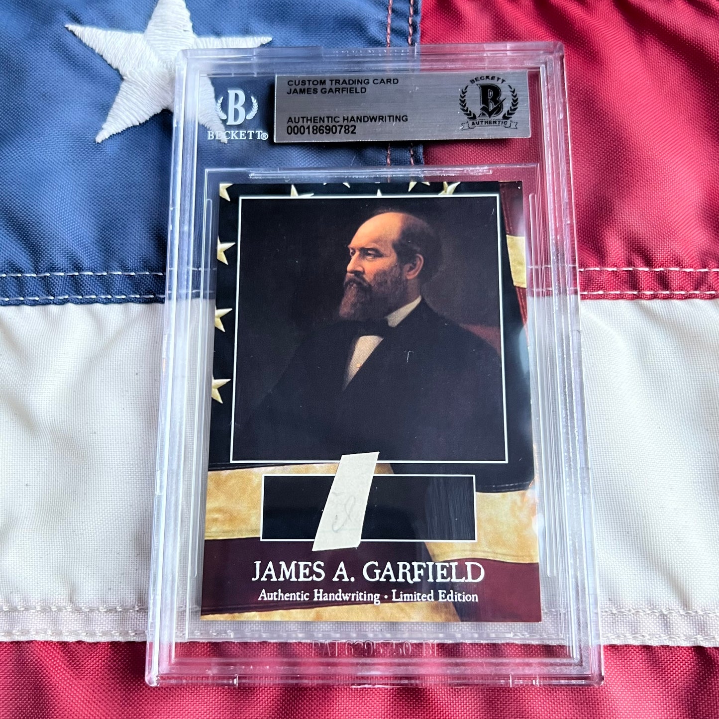 James Garfield Beckett Encapsulated Handwriting Removed from an Autograph Letter Signed