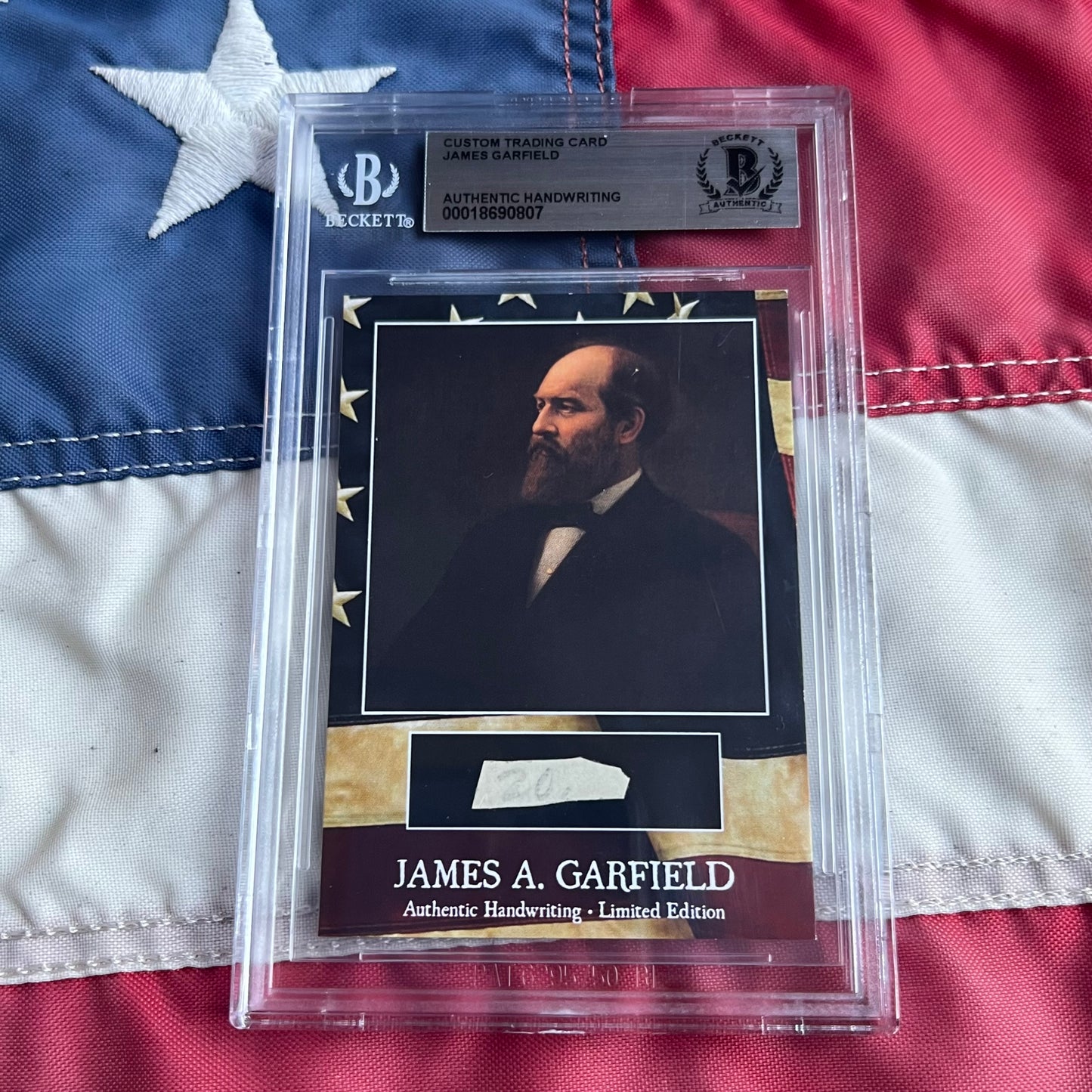 James Garfield Beckett Encapsulated Handwriting Removed from an Autograph Letter Signed