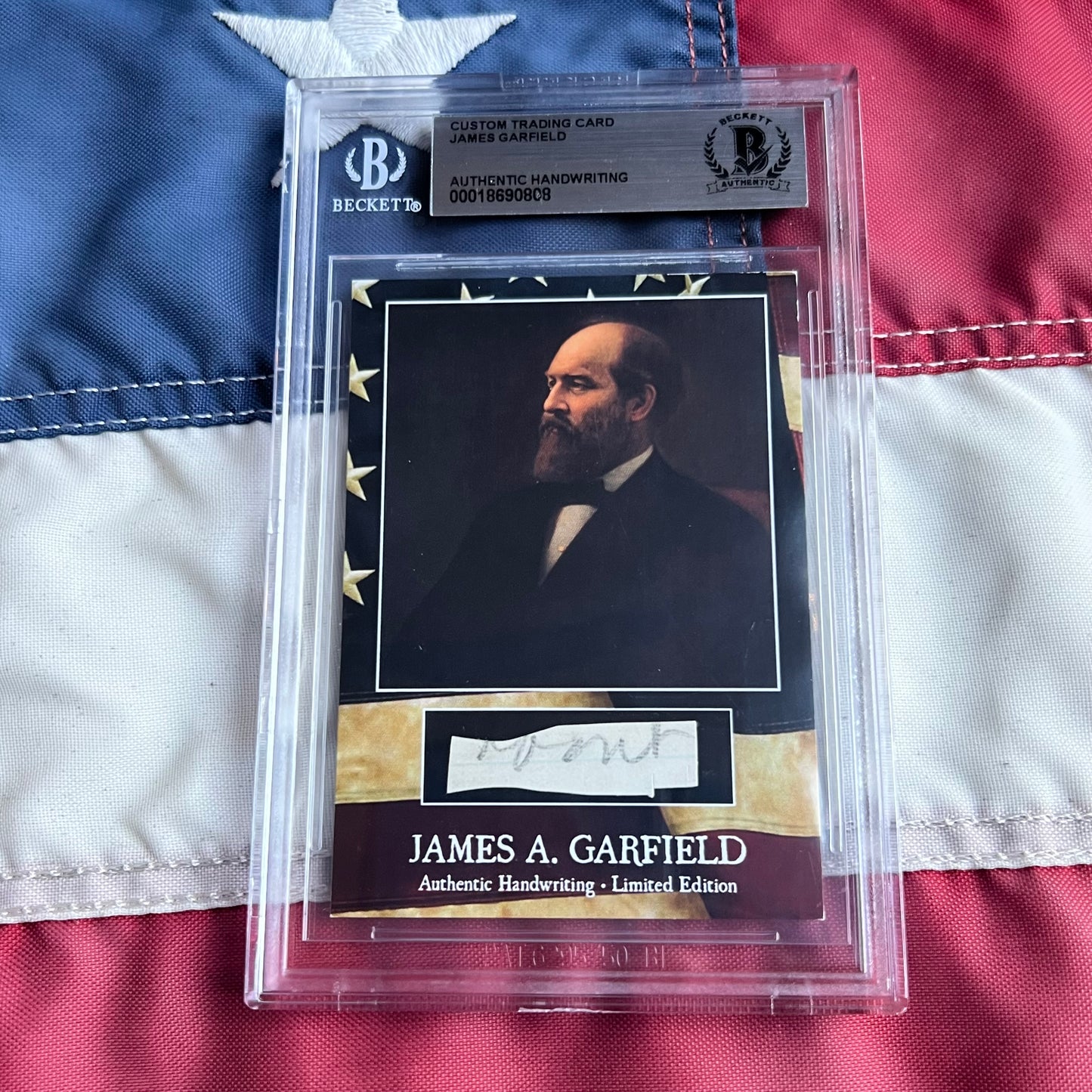 James Garfield Beckett Encapsulated Handwriting Removed from an Autograph Letter Signed