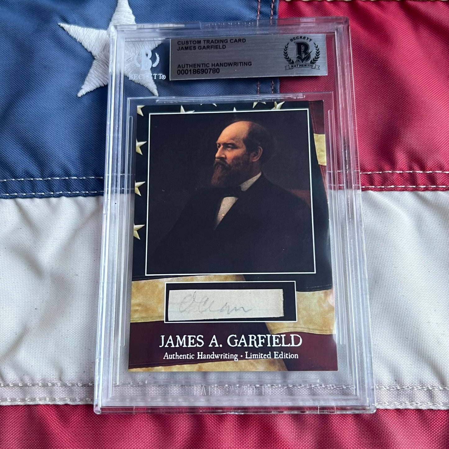 James Garfield Beckett Encapsulated Handwriting Removed from an Autograph Letter Signed