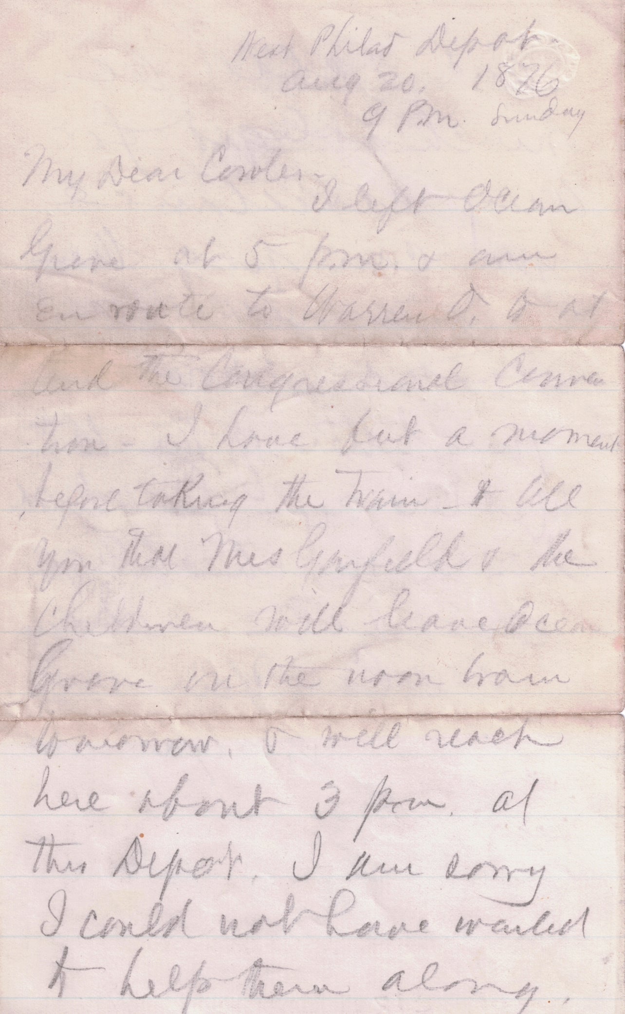 James Garfield Beckett Encapsulated Handwriting Removed from an Autograph Letter Signed