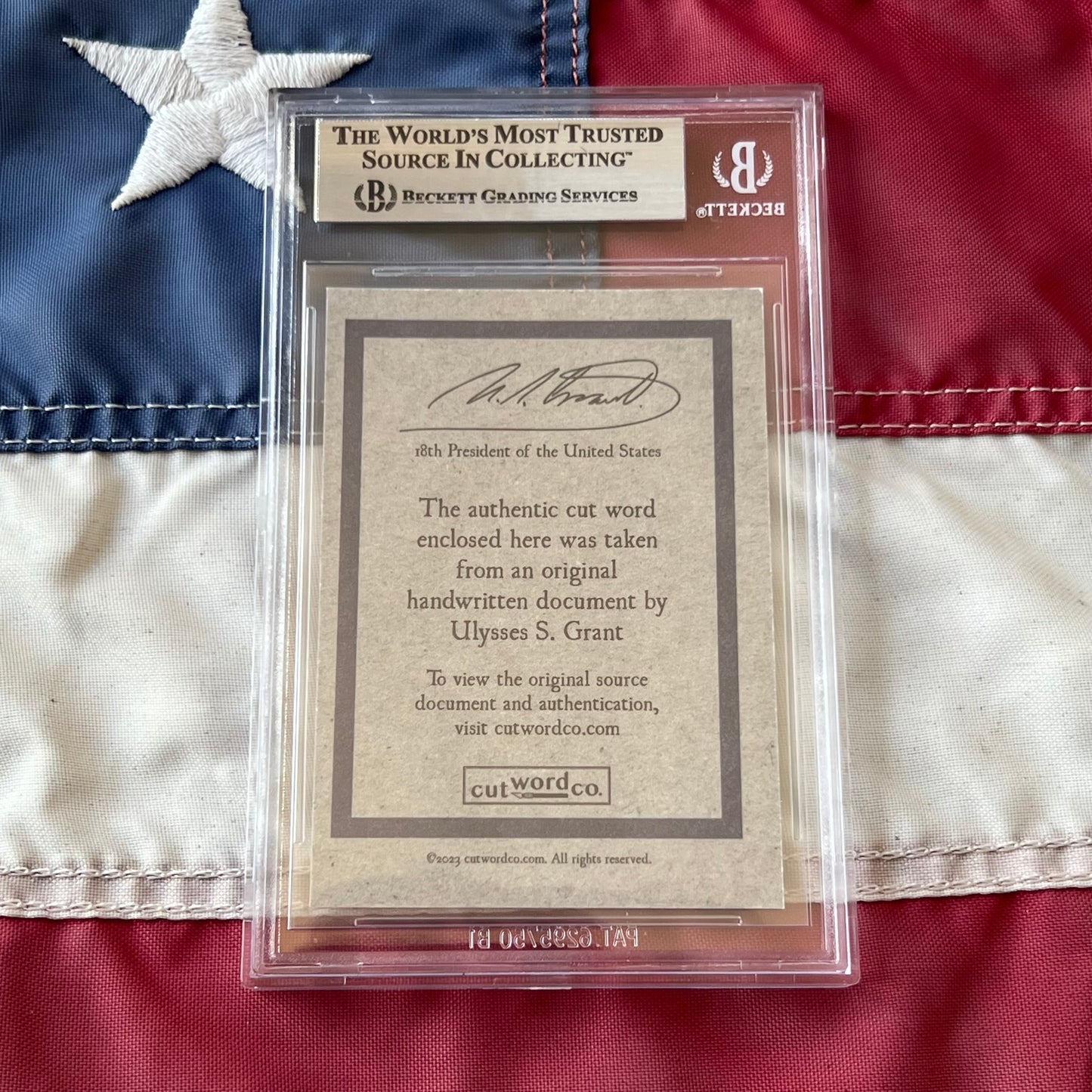 Ulysses S. Grant Beckett Encapsulated Handwriting Removed From An Autograph Letter Signed