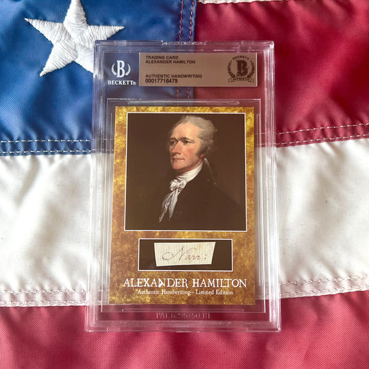 Alexander Hamilton Beckett Encapsulated Handwriting Removed From an Autograph Letter Signed