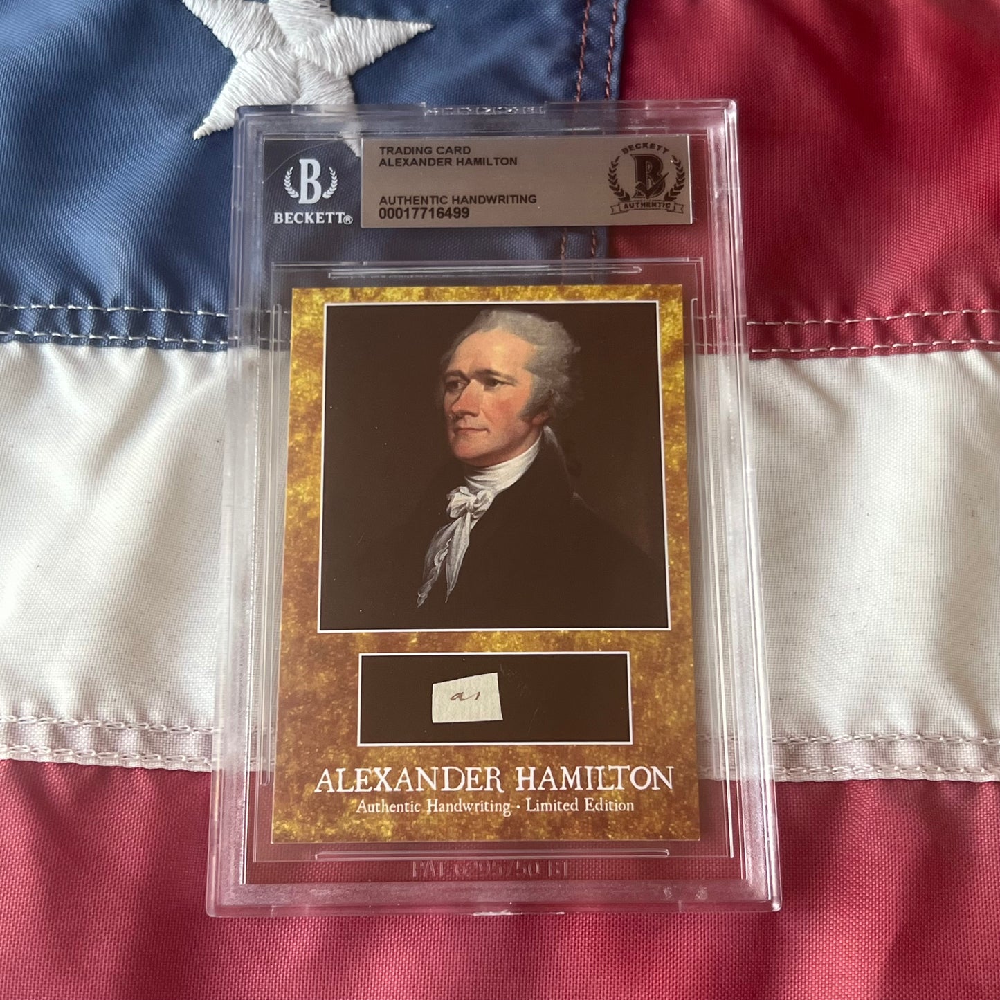 Alexander Hamilton Beckett Encapsulated Handwriting Removed From an Autograph Letter Signed