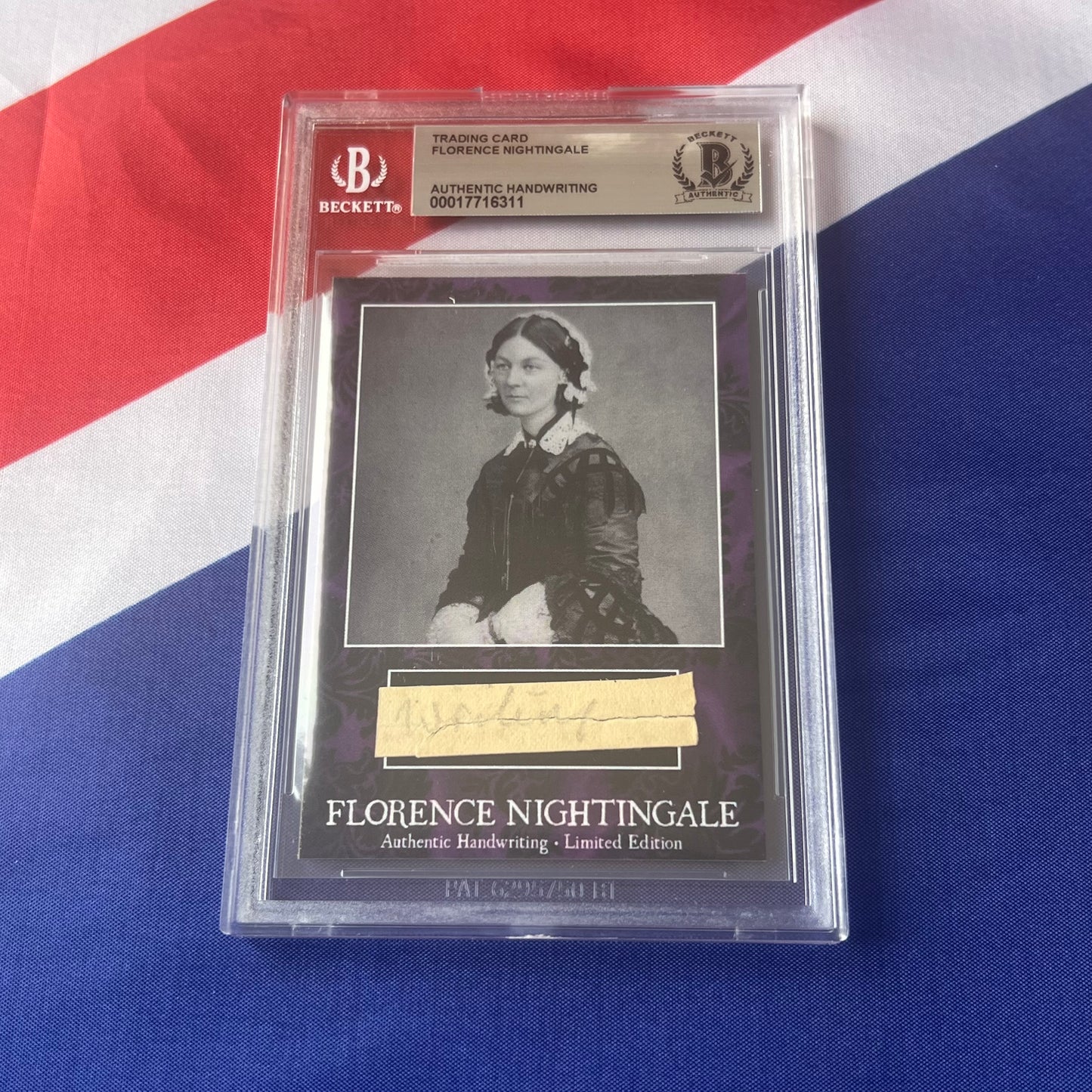 Florence Nightingale Beckett Encapsulated Handwriting Removed From an Autograph Letter Signed