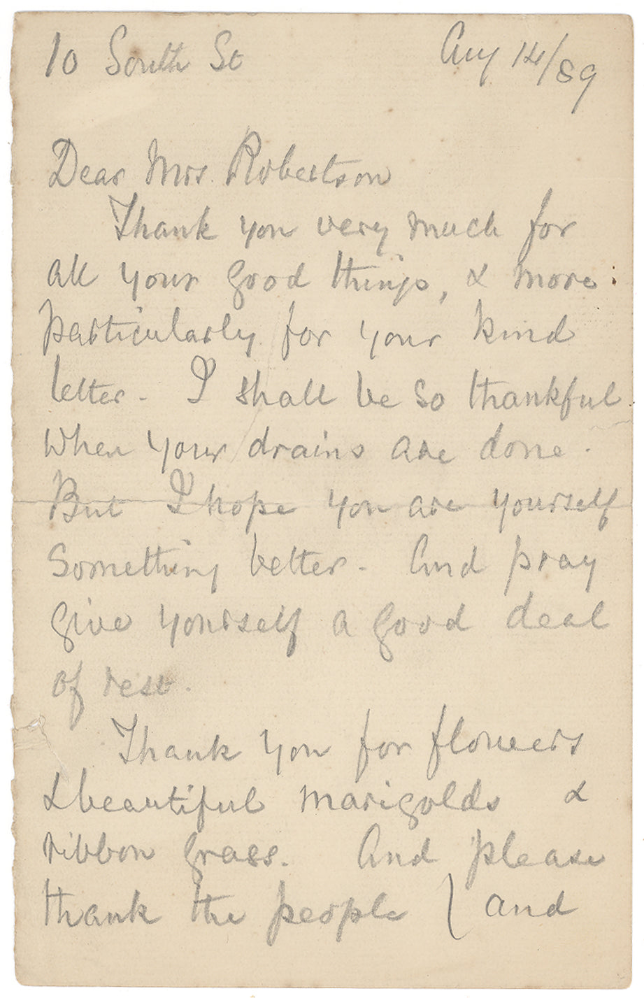 Florence Nightingale Beckett Encapsulated Handwriting Removed From an Autograph Letter Signed