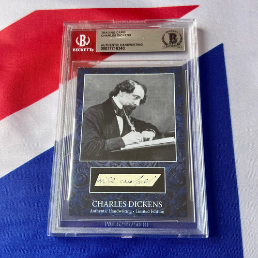 Charles Dickens Beckett Encapsulated Handwriting Removed From an Autograph Letter Signed