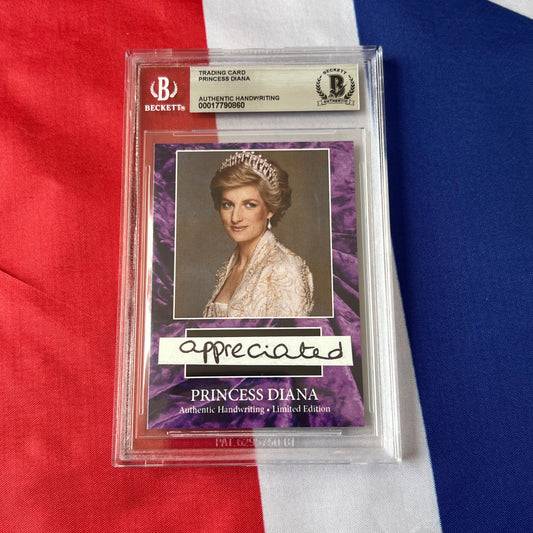 Princess Diana Beckett Encapsulated Handwriting Removed From an Autograph Letter Signed