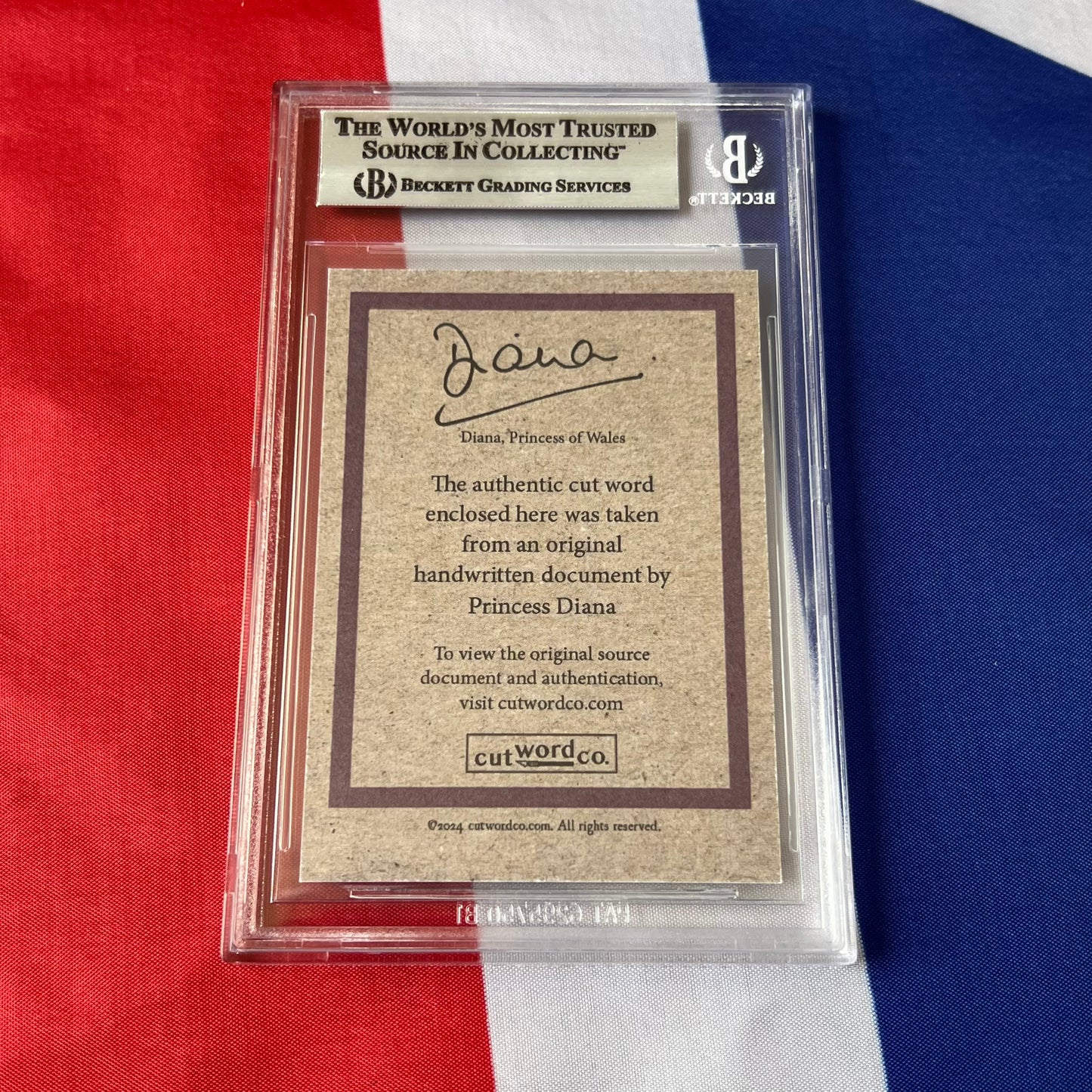 Princess Diana Beckett Encapsulated Handwriting Removed From an Autograph Letter Signed