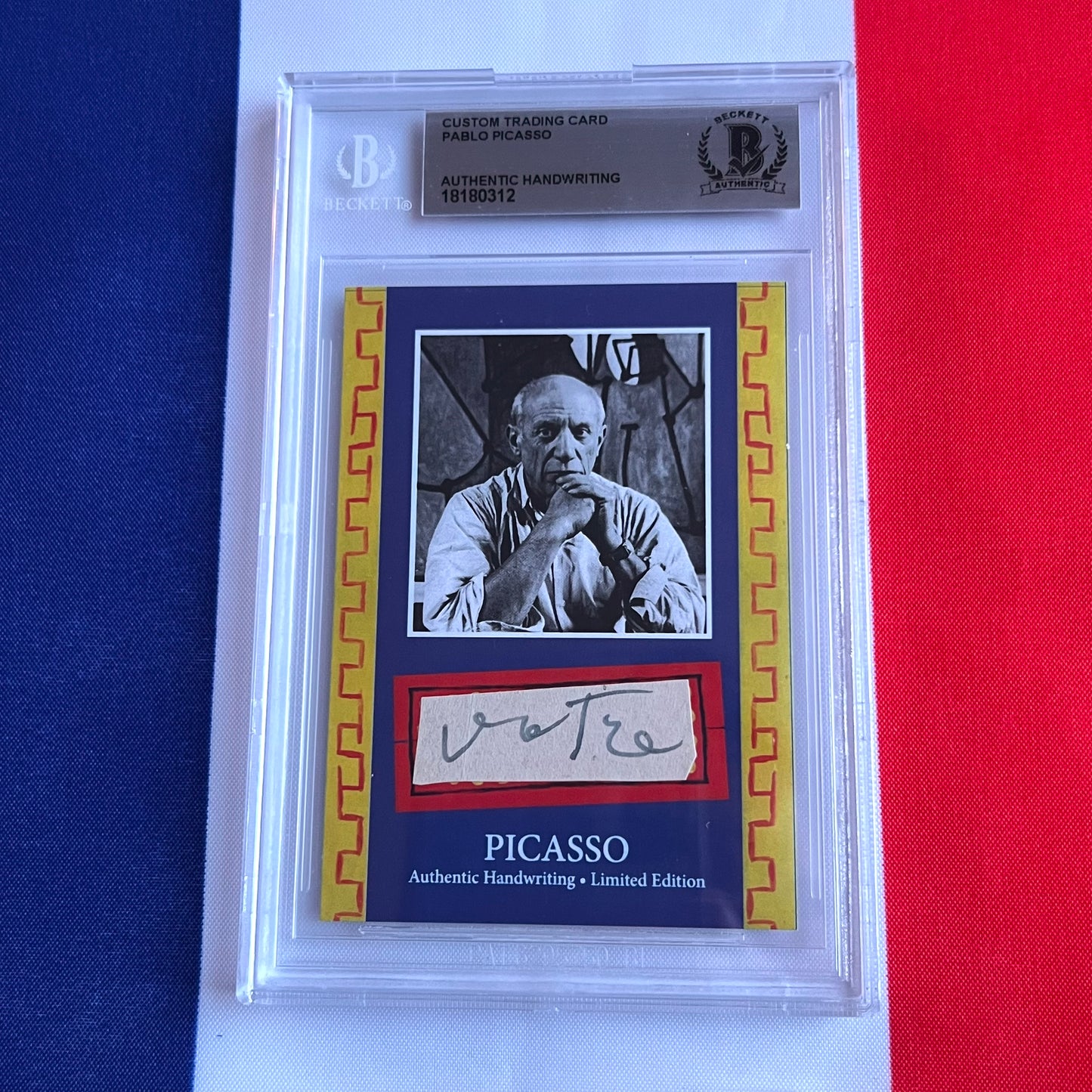 Pablo Picasso Beckett Encapsulated Handwriting Removed from an Autograph Document Signed