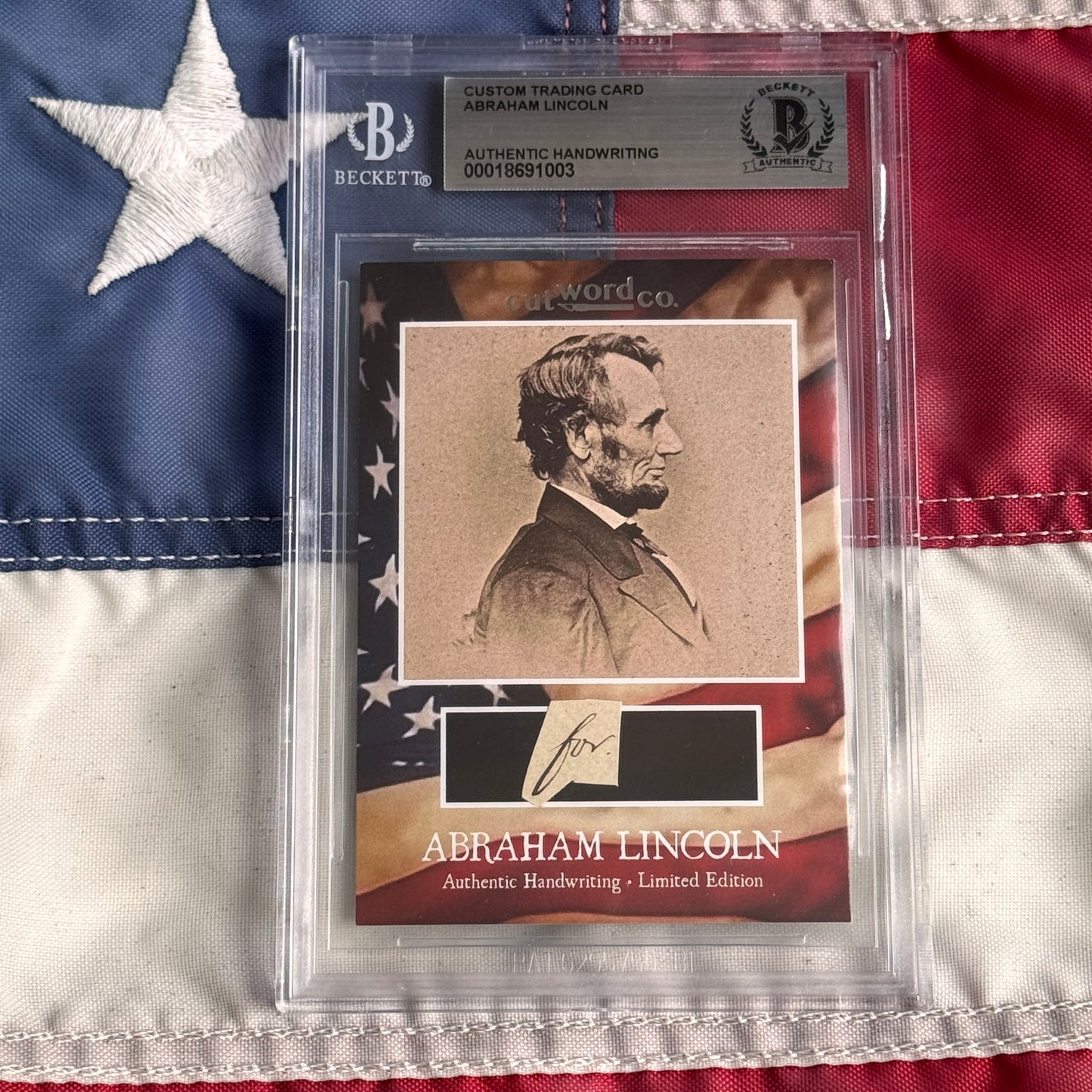 Abraham Lincoln Beckett Encapsulated Handwriting Removed from an Autograph Letter Signed