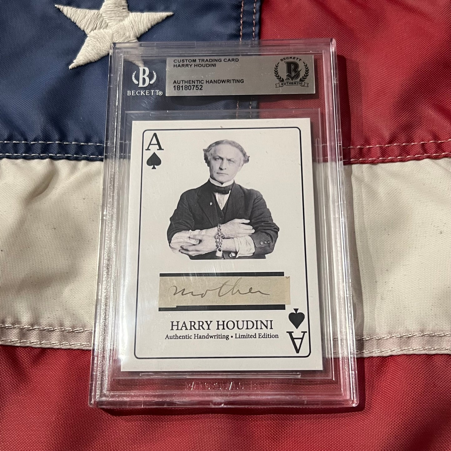 Harry Houdini Handwritten Word Cut from a Autograph Letter Signed Beckett BAS