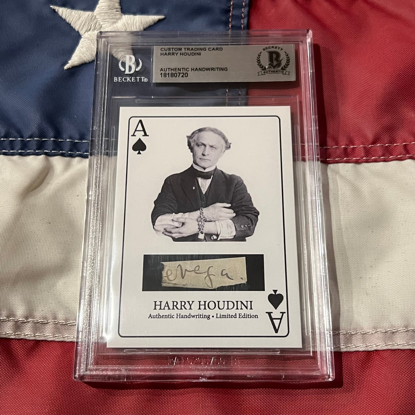 Harry Houdini Handwritten Word Cut from a Autograph Letter Signed Beckett BAS