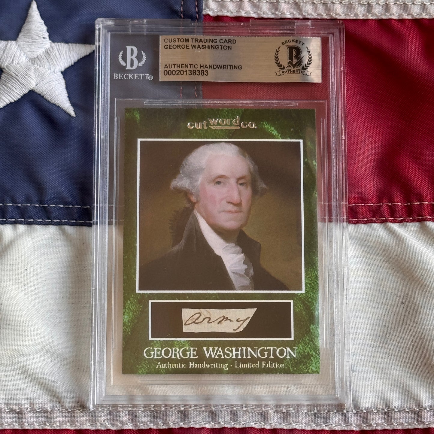 George Washington Beckett Encapsulated Handwriting Removed from an Autograph Letter Signed