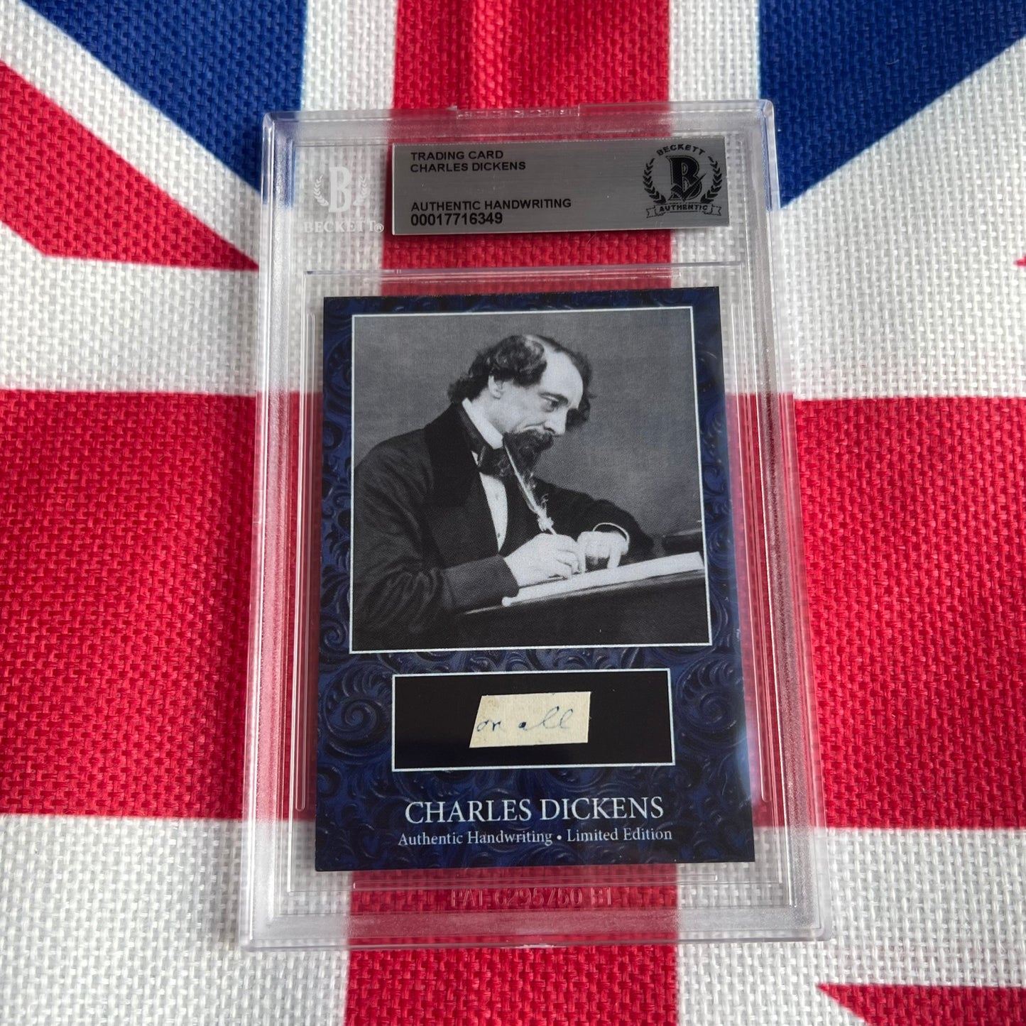 Charles Dickens Beckett Encapsulated Handwriting Removed From an Autograph Letter Signed