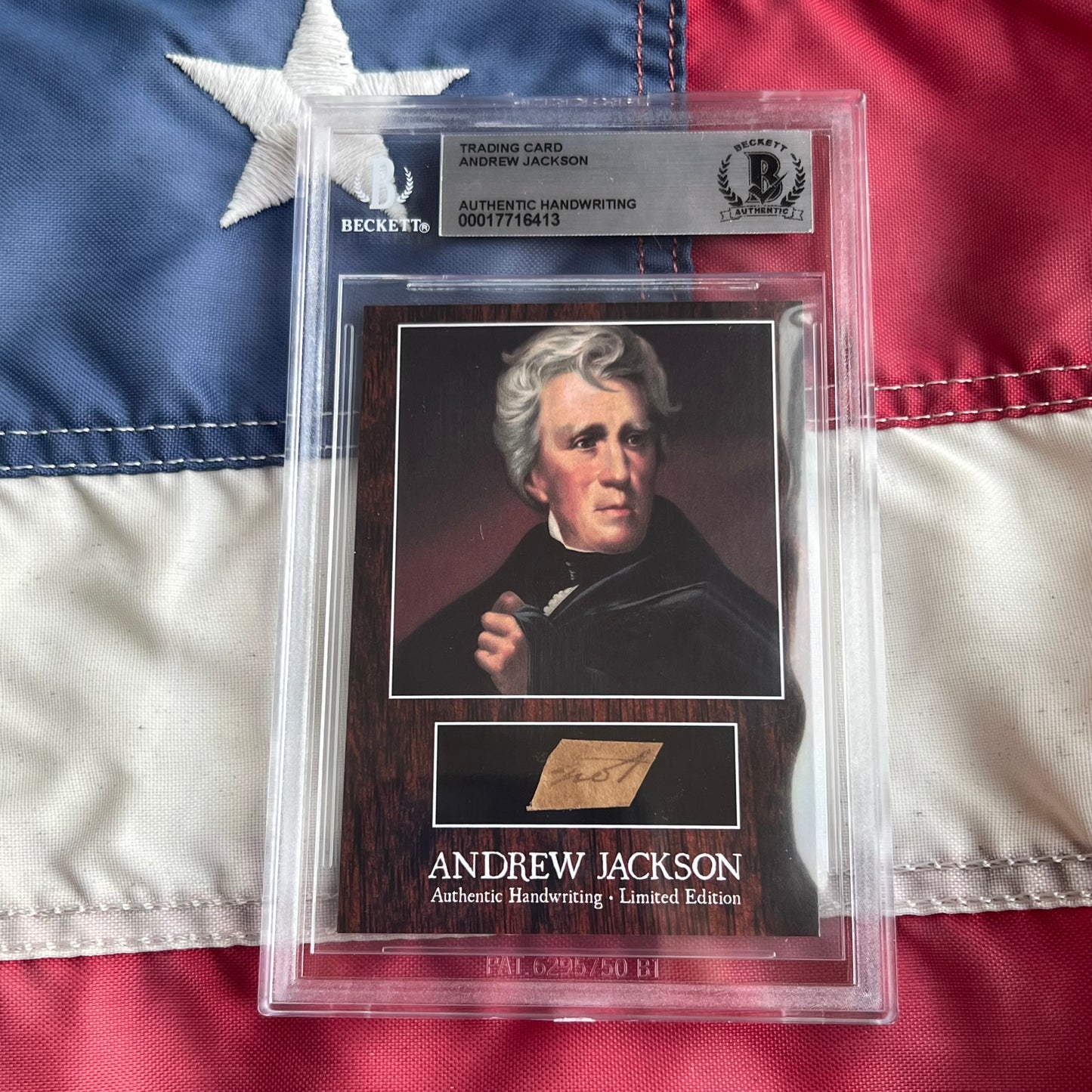 Andrew Jackson Beckett Encapsulated Handwriting Removed from an Autograph Letter Signed