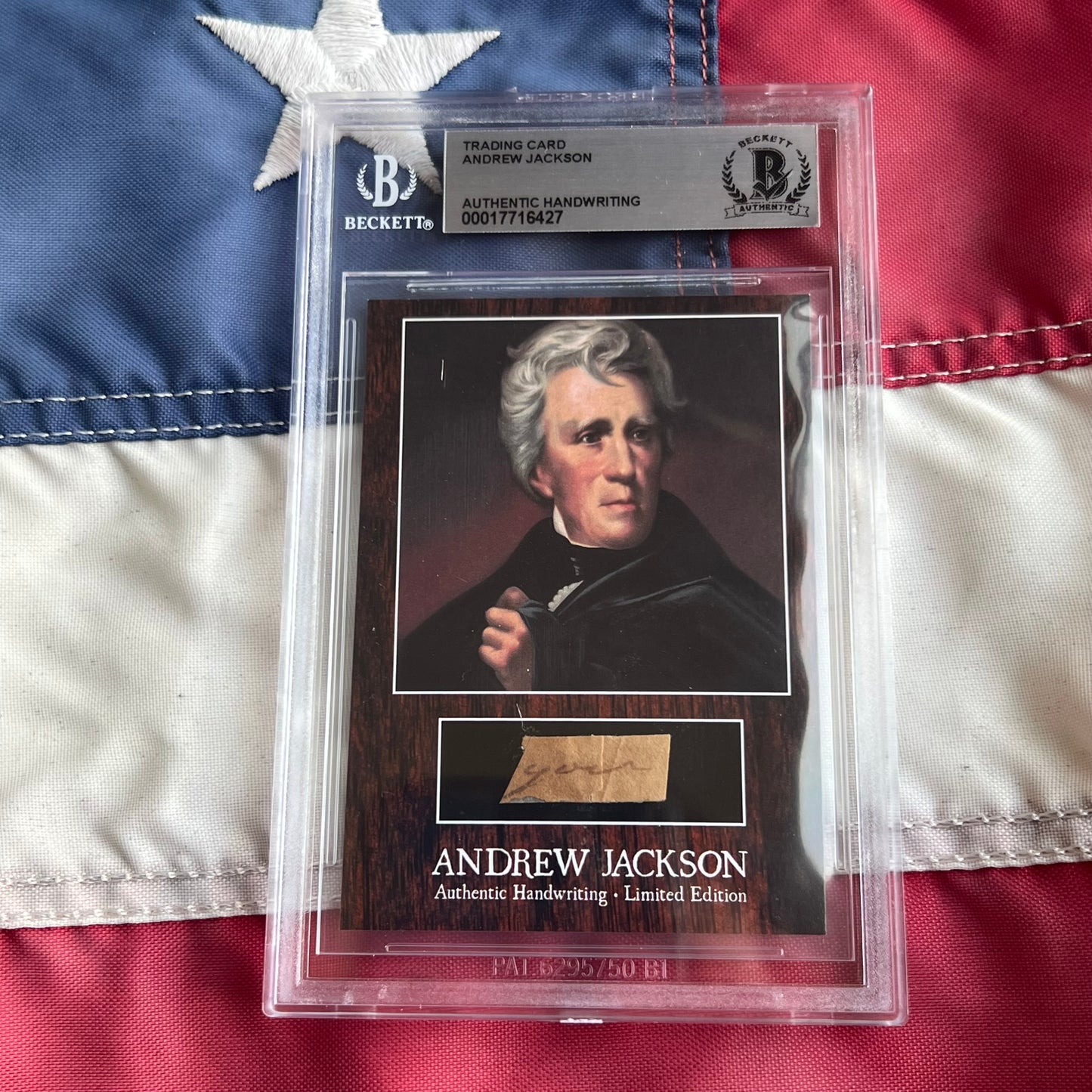Andrew Jackson Beckett Encapsulated Handwriting Removed from an Autograph Letter Signed