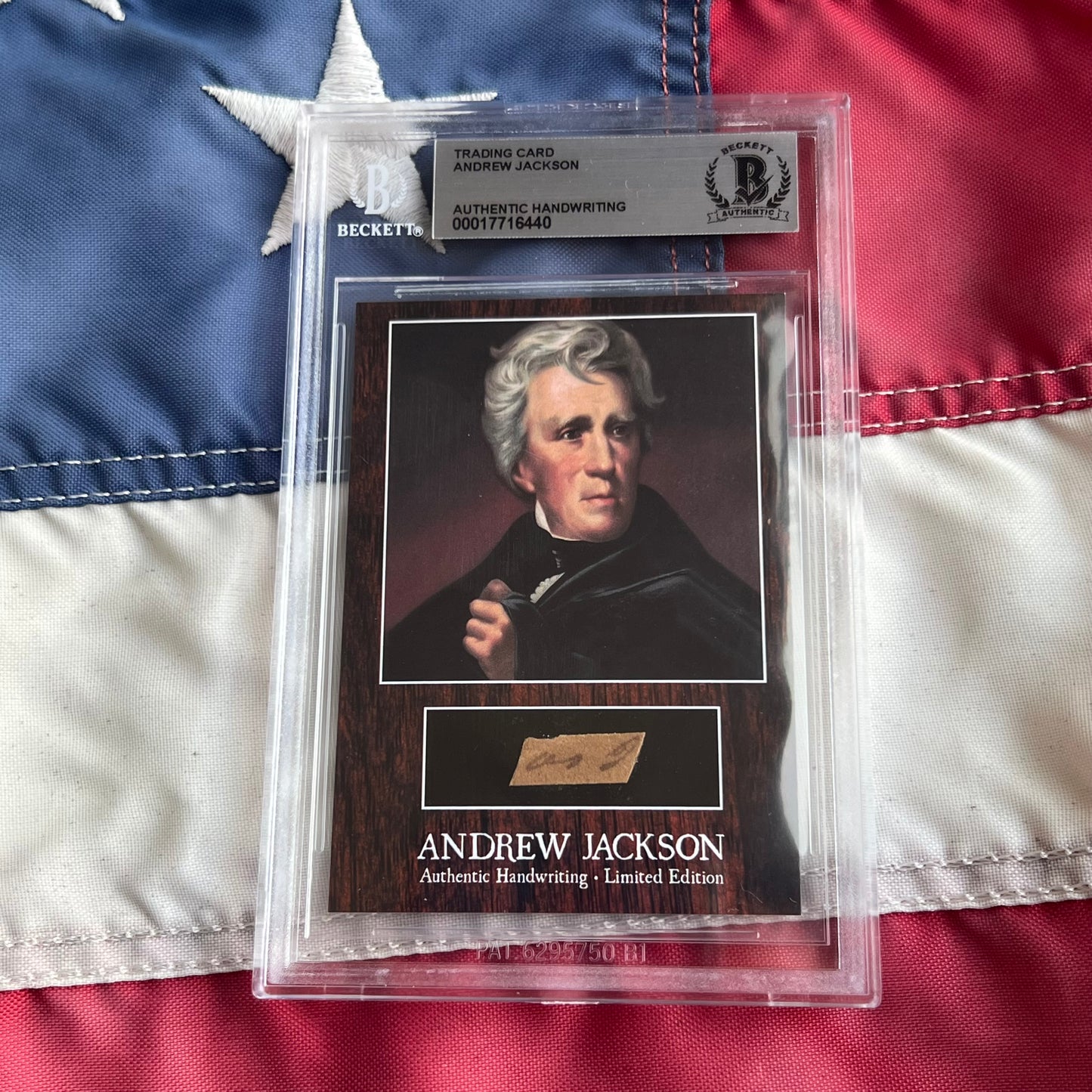 Andrew Jackson Beckett Encapsulated Handwriting Removed from an Autograph Letter Signed