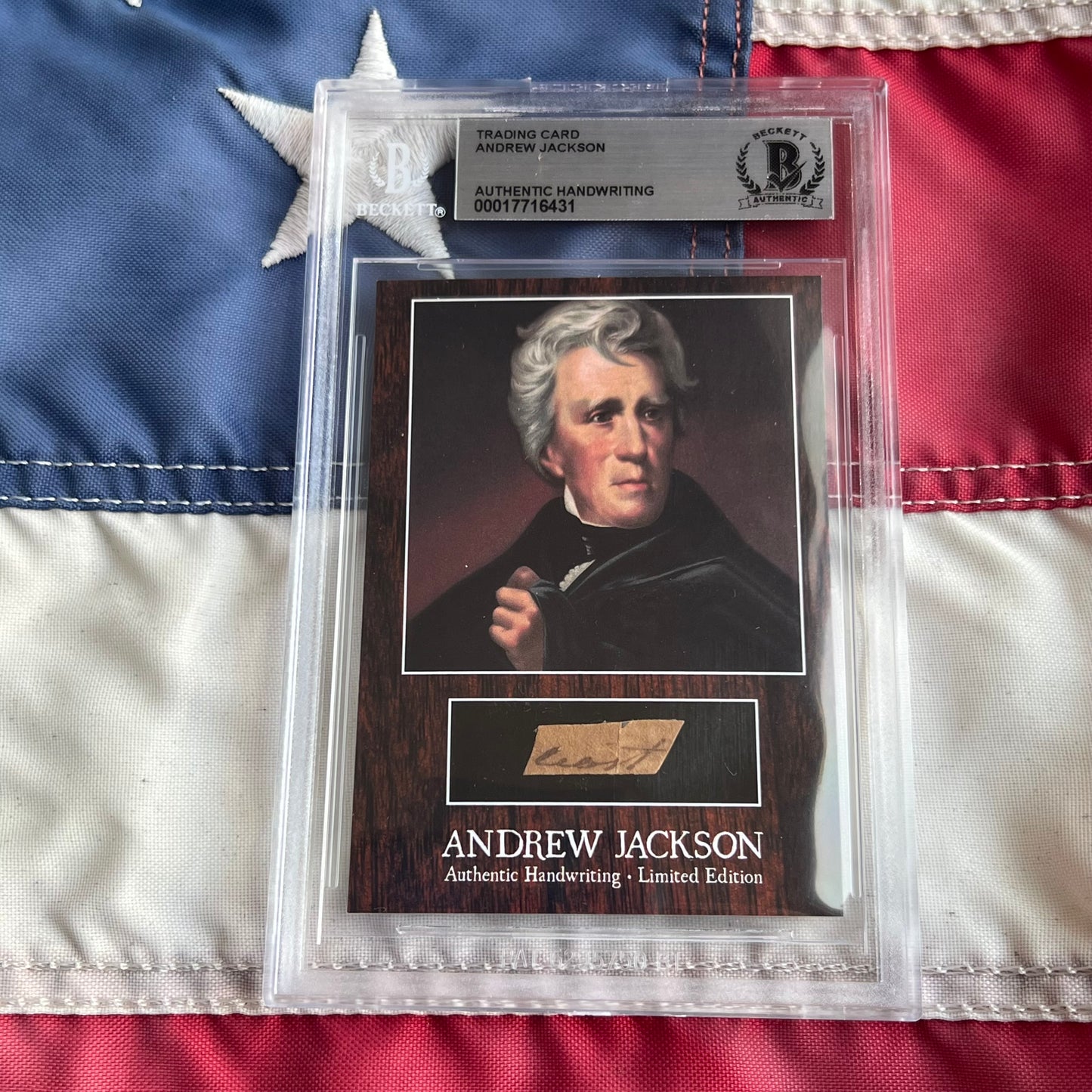 Andrew Jackson Beckett Encapsulated Handwriting Removed from an Autograph Letter Signed