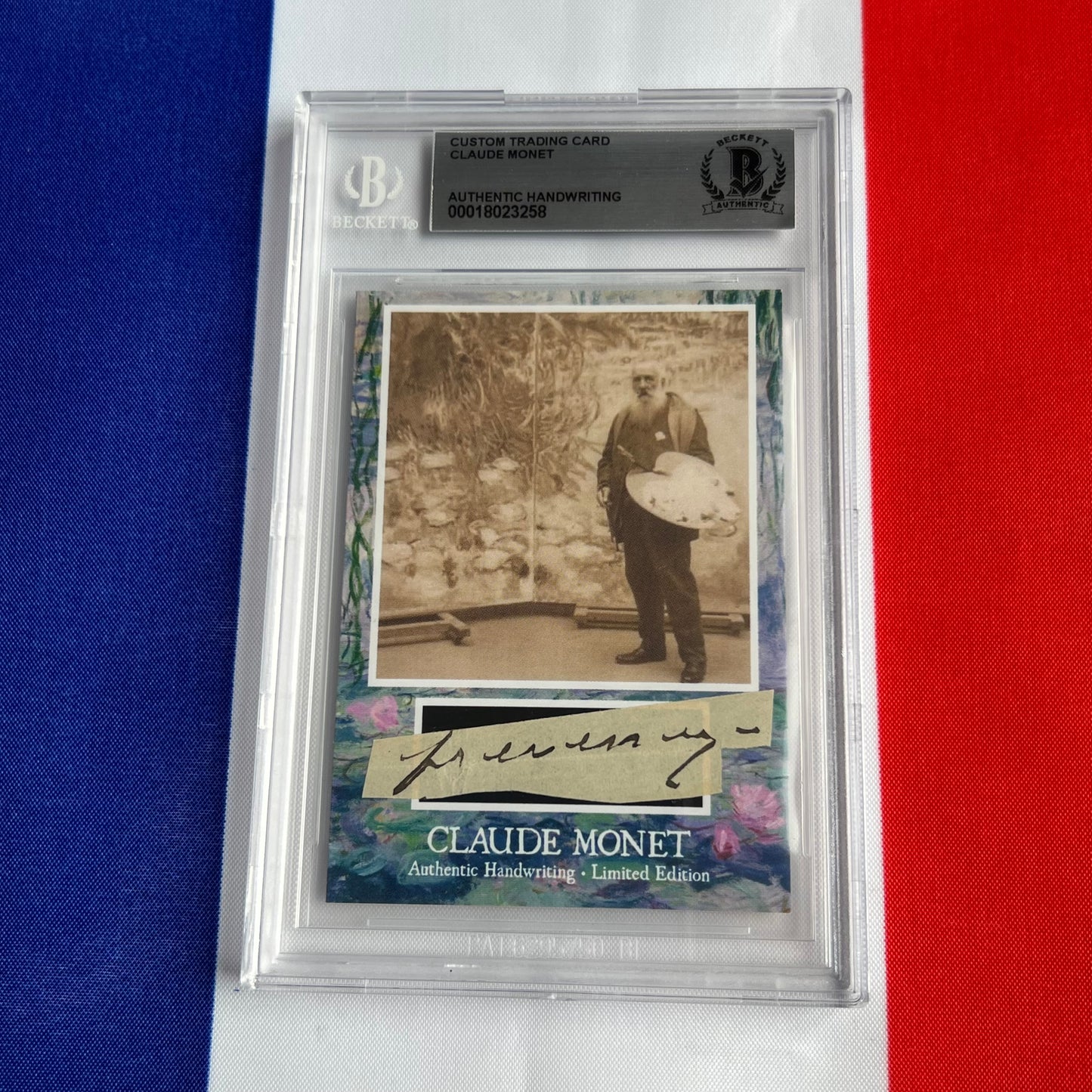 Claude Monet Beckett Encapsulated Handwriting Removed from an Autograph Document Signed